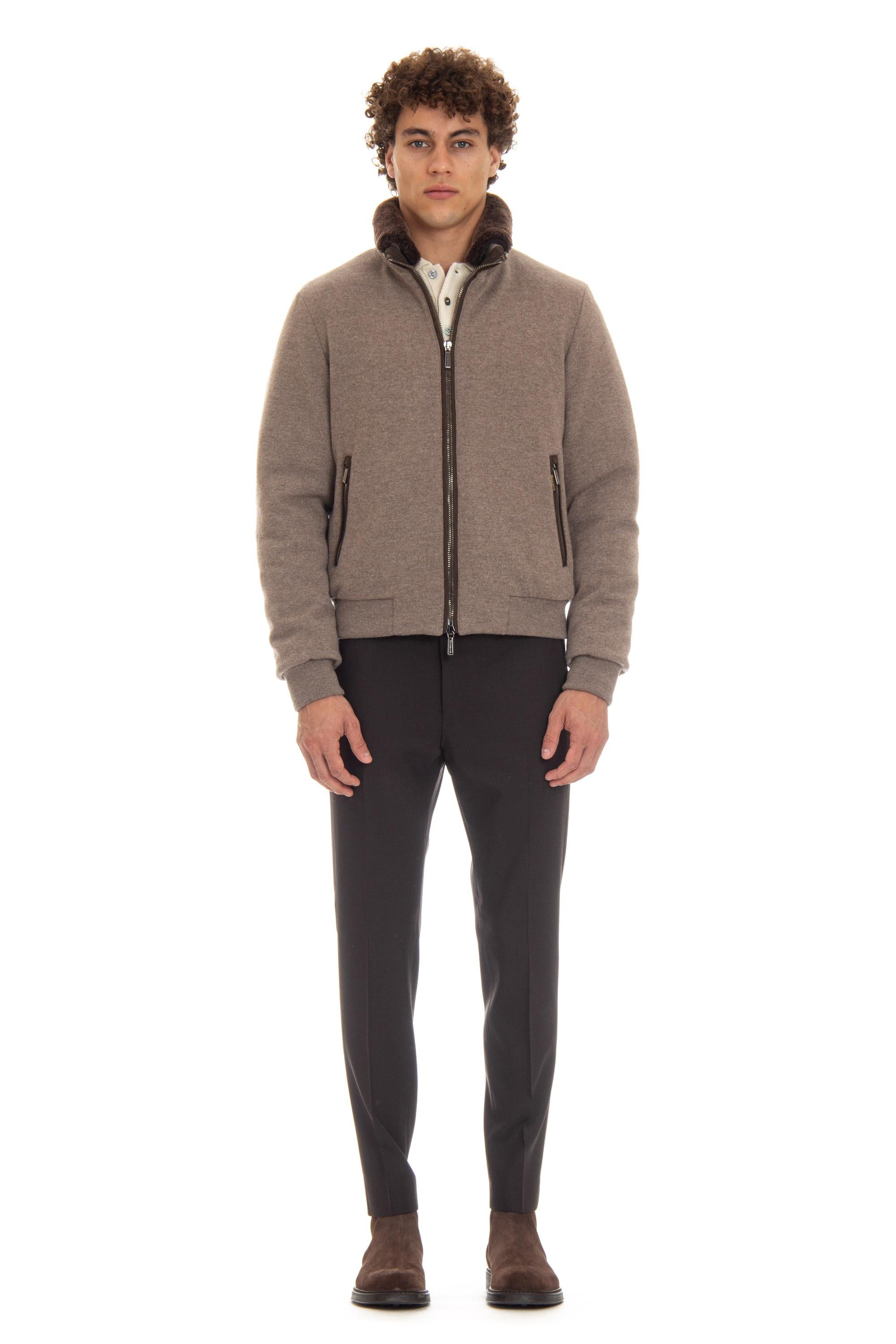 Piumino bomber in lana-cashmere mod. Bellati-Mrw BELLATI-MRW TAUPE Moorer 