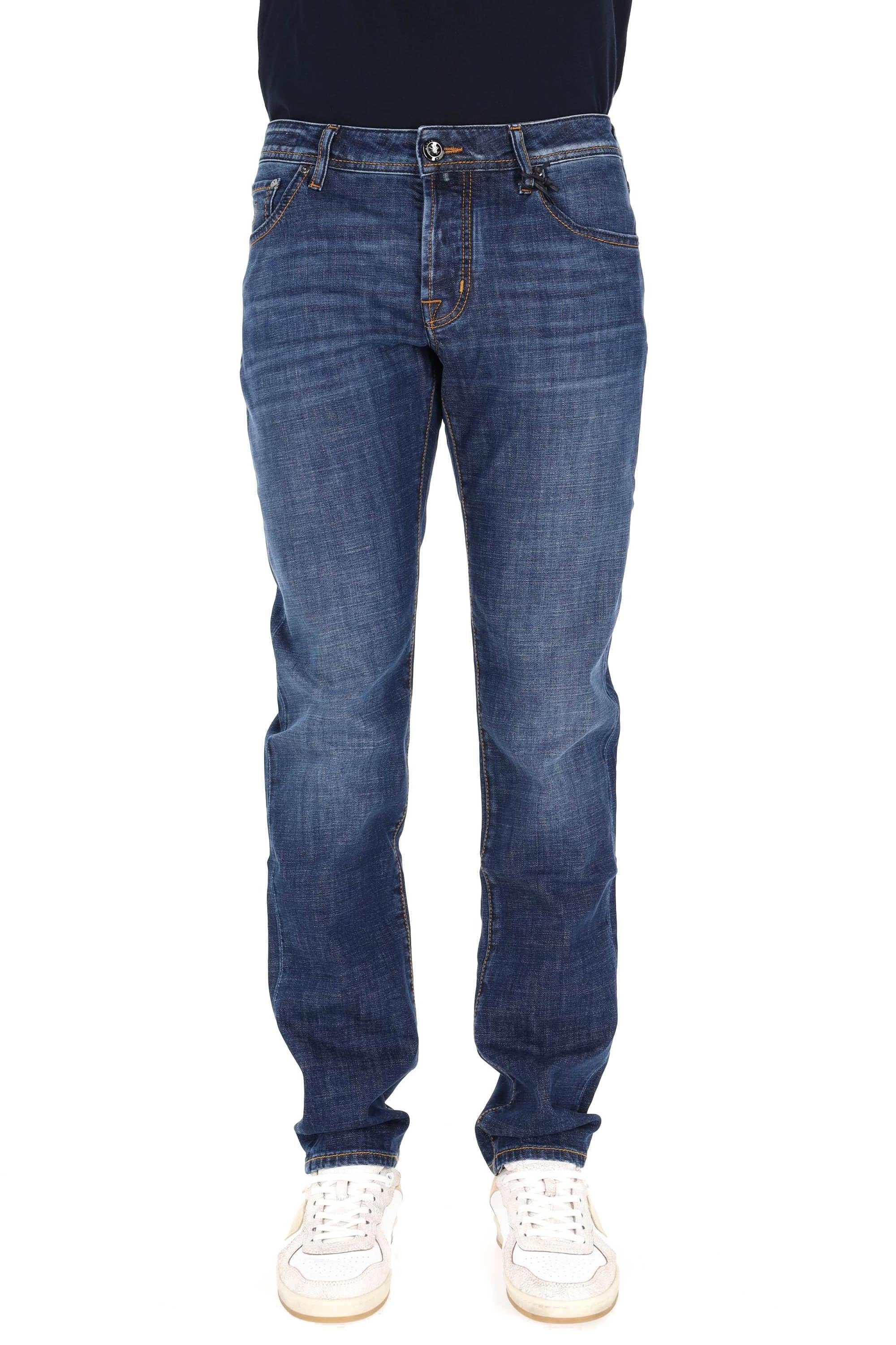 Jacob Cohen Jeans in cotone comfort etichetta in pelle saffiano Nick fit JUM_QE006-032-S3736 100D 