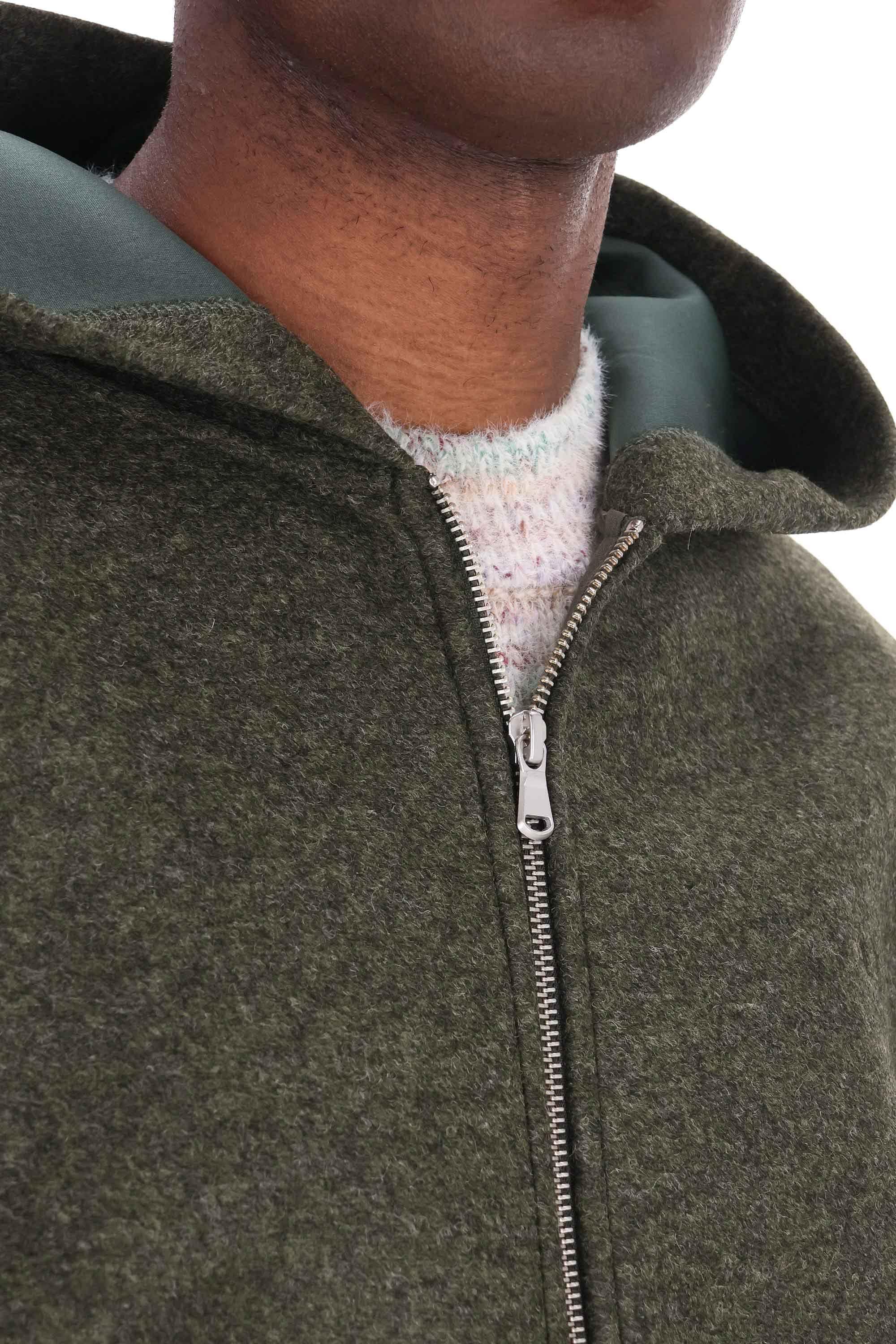 A.P.C. Giubbotto in misto lana con interno in neoprene PSAFU-M27993 KAF-VERT FONCE 
