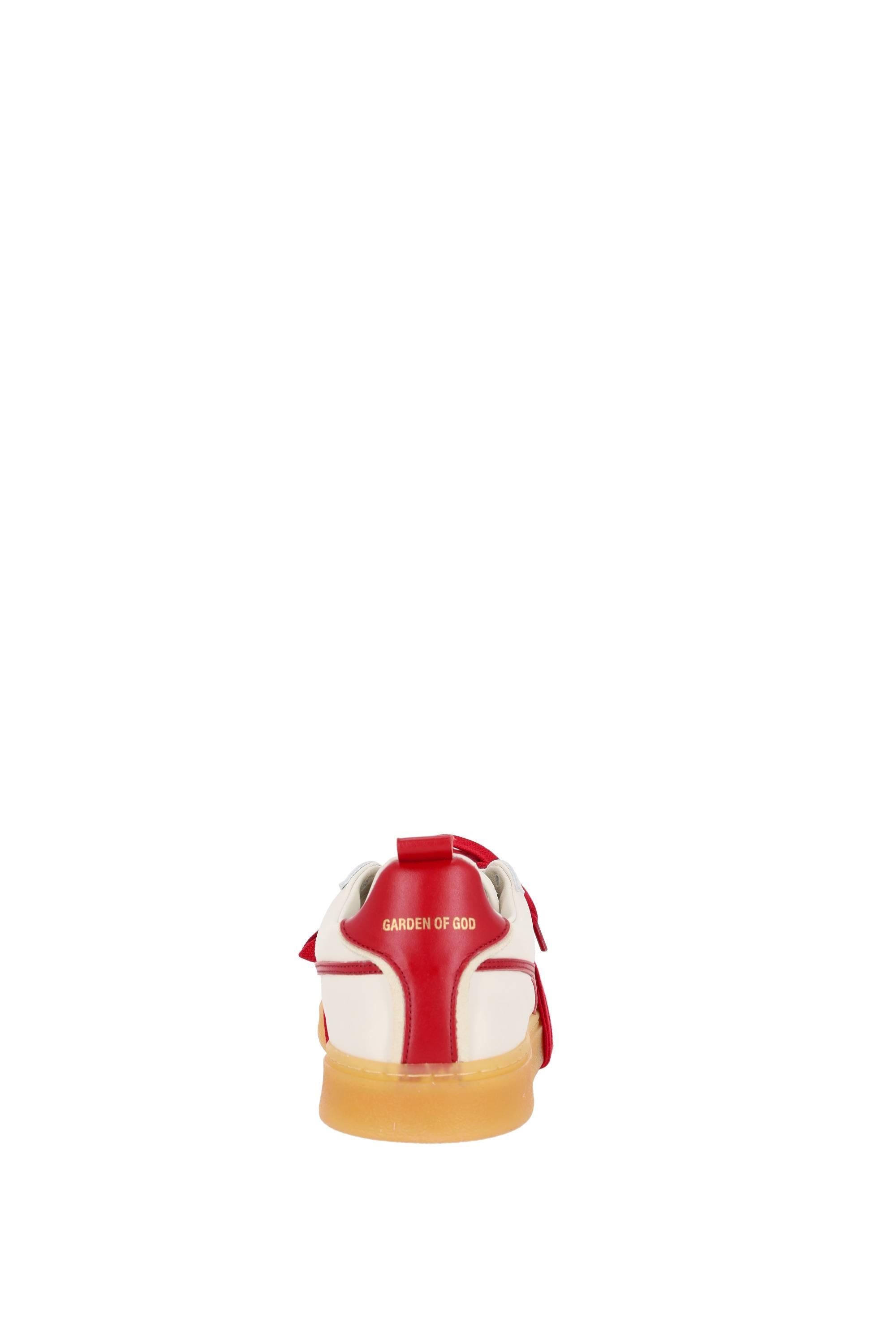 Garden of God Sneaker in pelle e camoscio con dettagli rosso mod. Earth EARTH/2 WHITE/DARK RED 