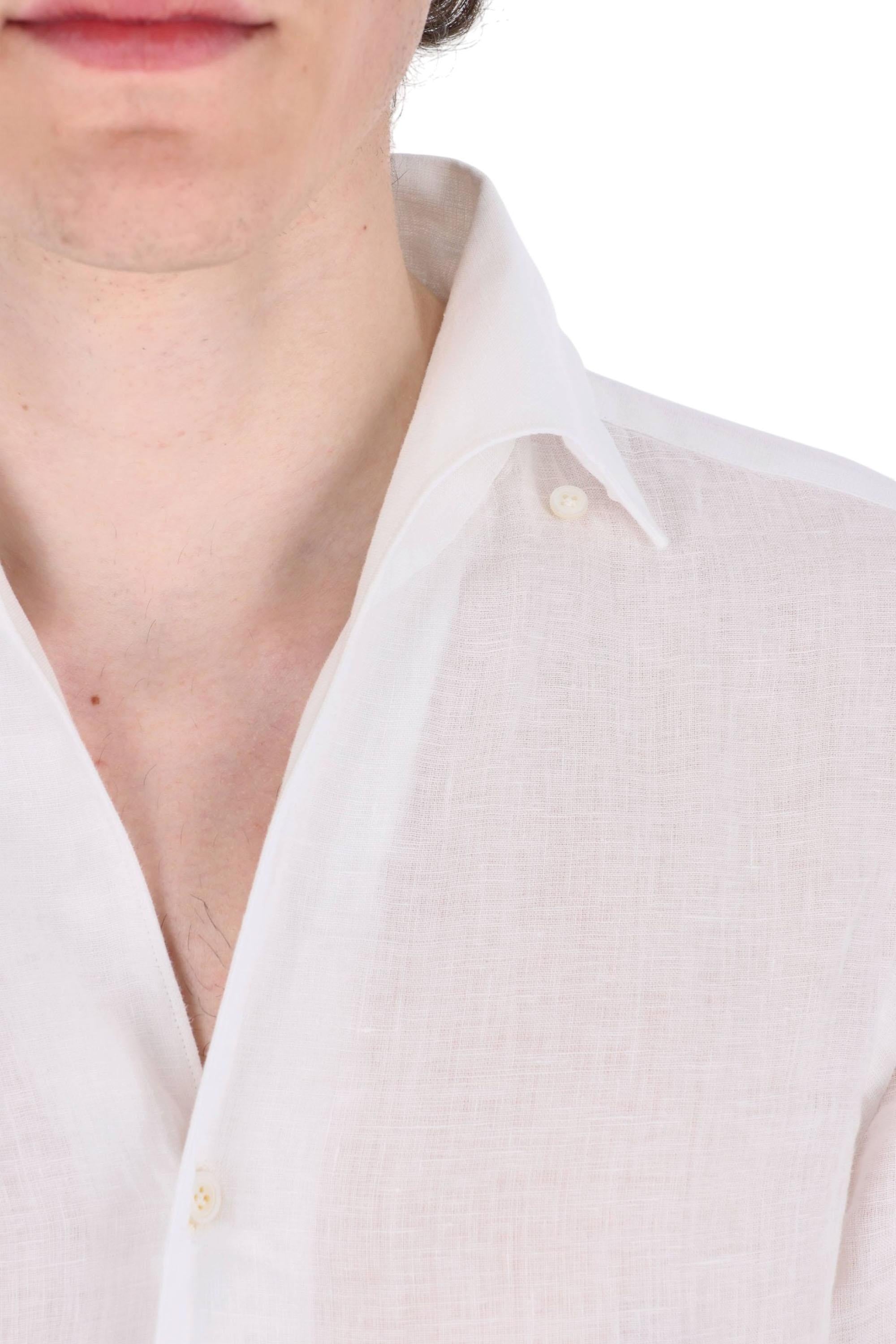 Finamore Camicia in puro lino collo Ustica modello Gaeta GT18 046117 C0649 01 