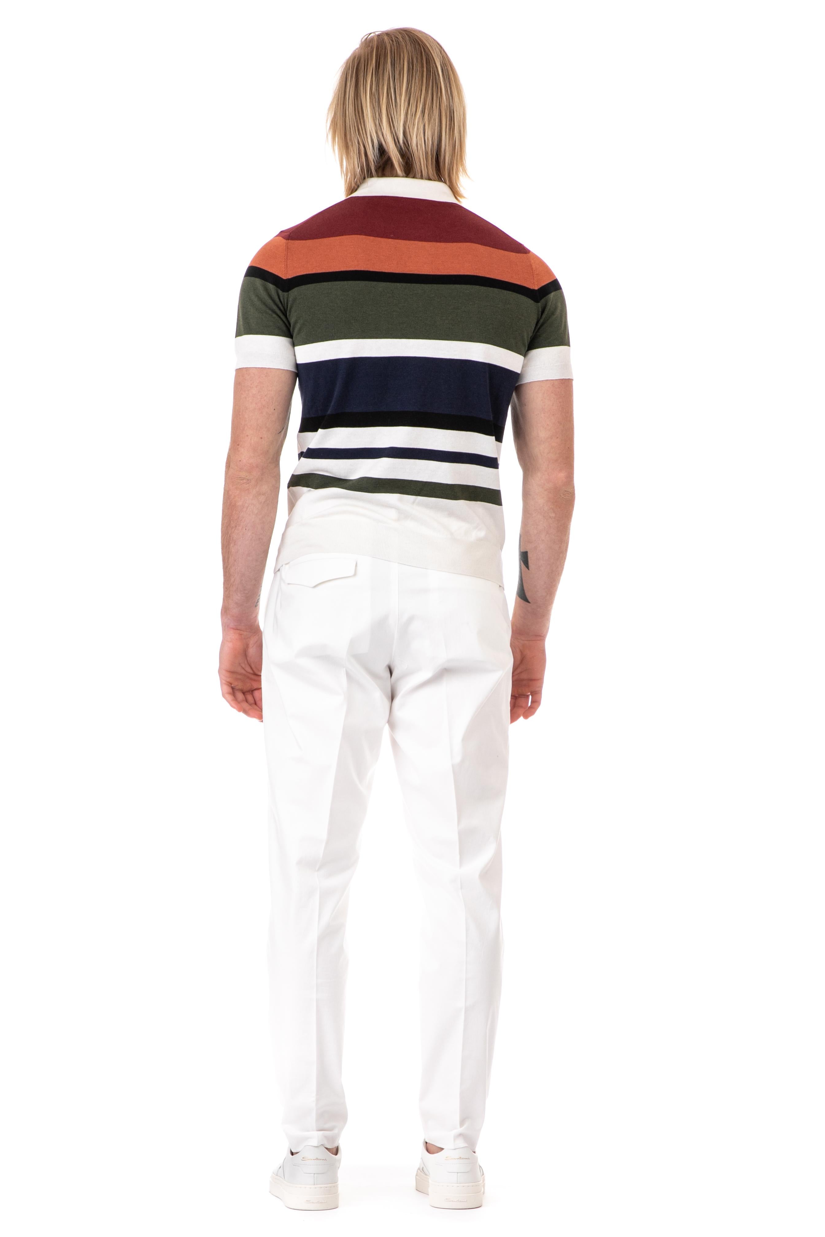Il Setaccio Polo rigata multicolor in cotone-seta CTS24831 CTS601 