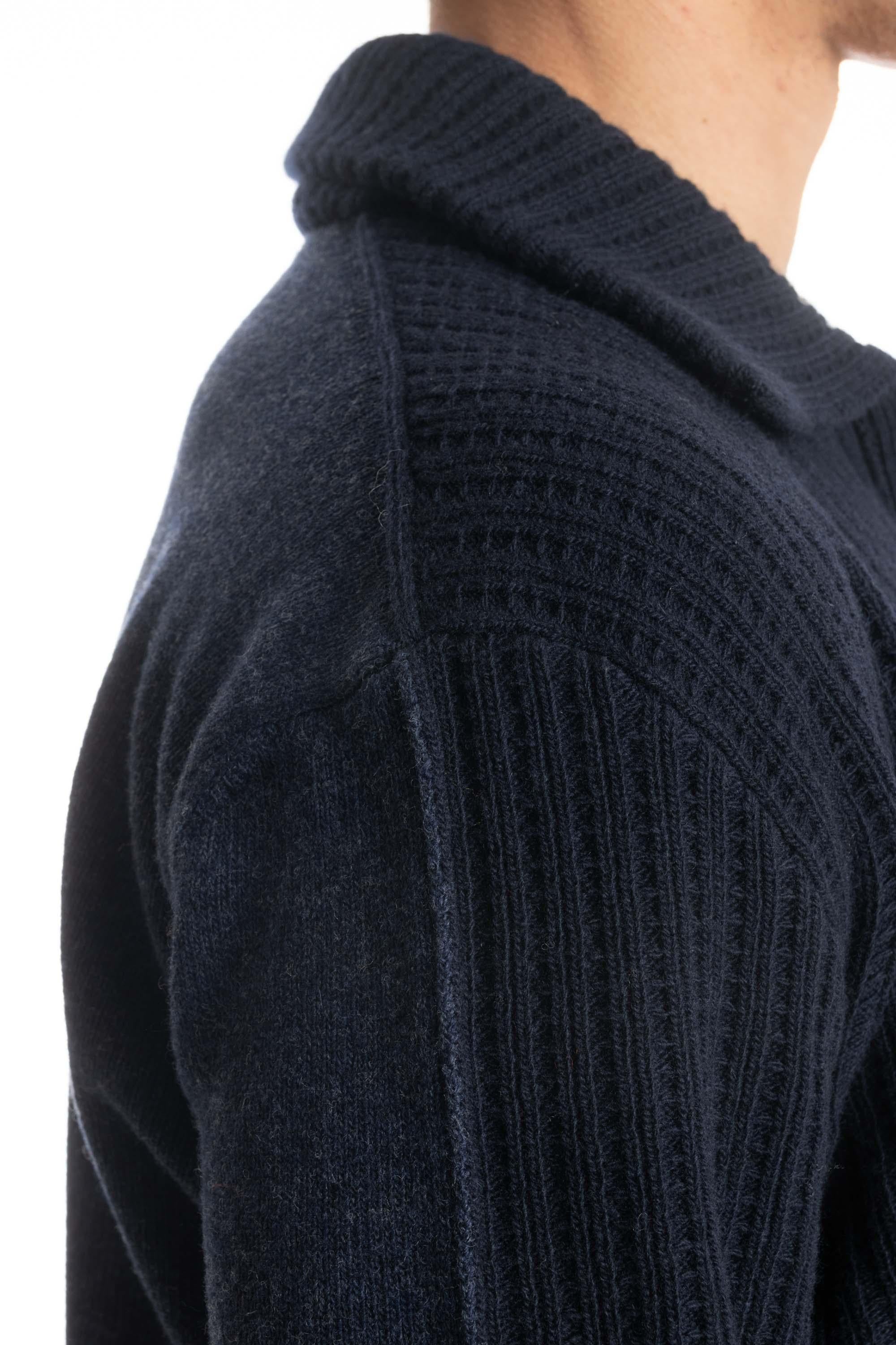Maglia-polo bicolor in lana-cashmere RA34004 RA3410 Roberto Collina 