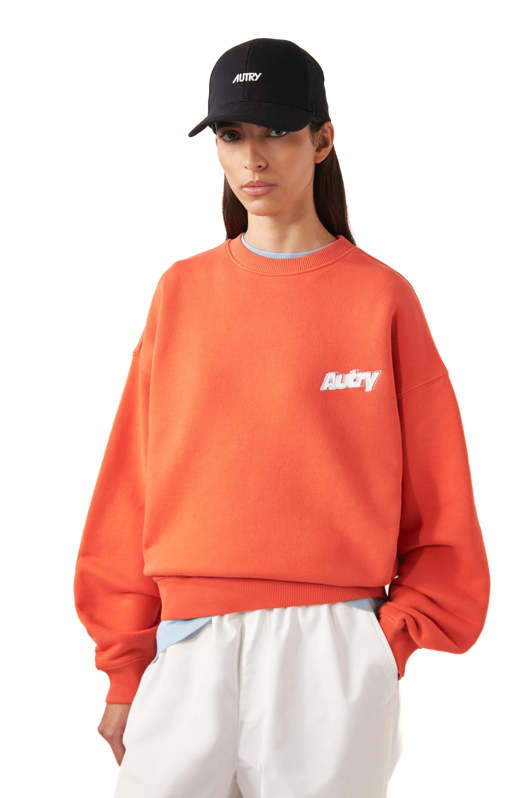 Autry Felpa girocollo in cotone con logo SWPX 035H JERS CHOCINEAL 