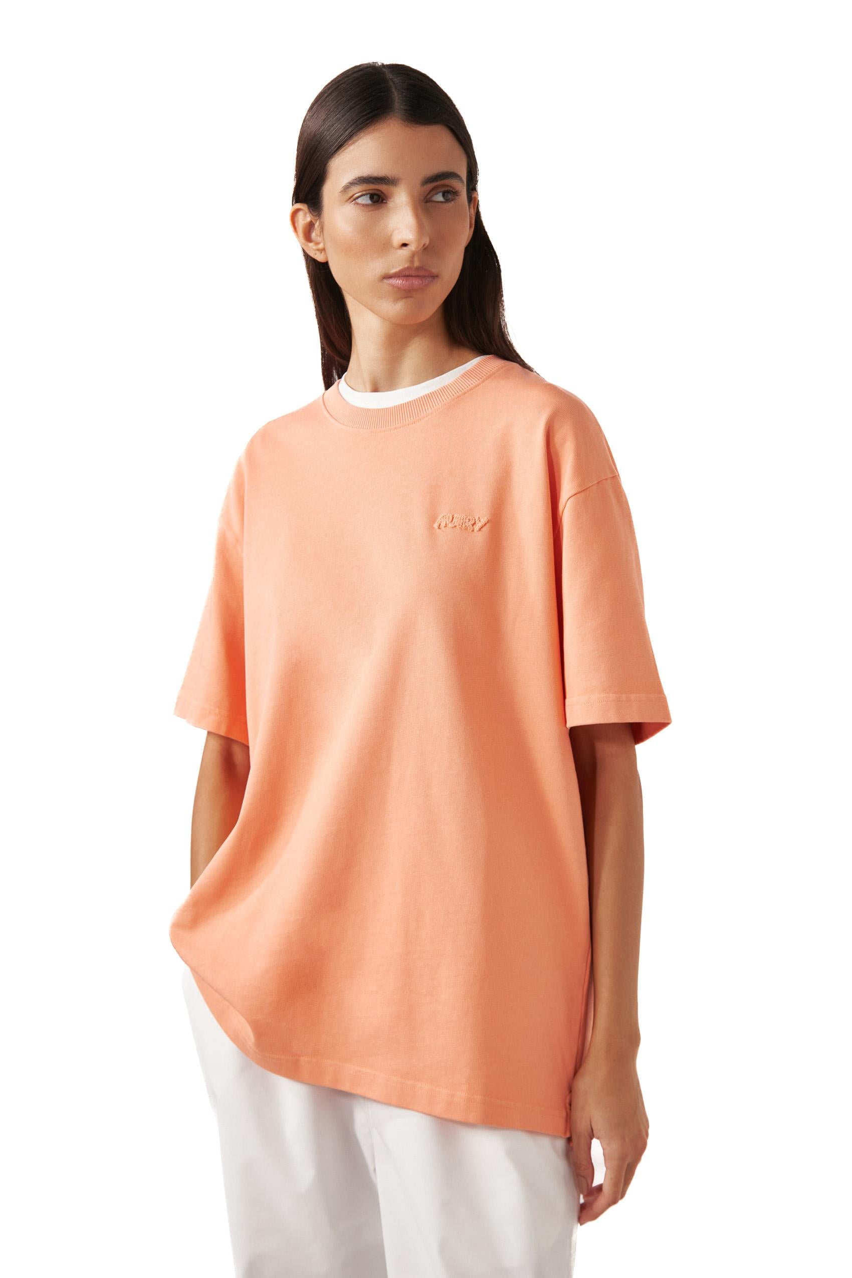 Autry T-shirt unisex in cotone con logo TSPX 053F HEA JER FRANGIPANE 