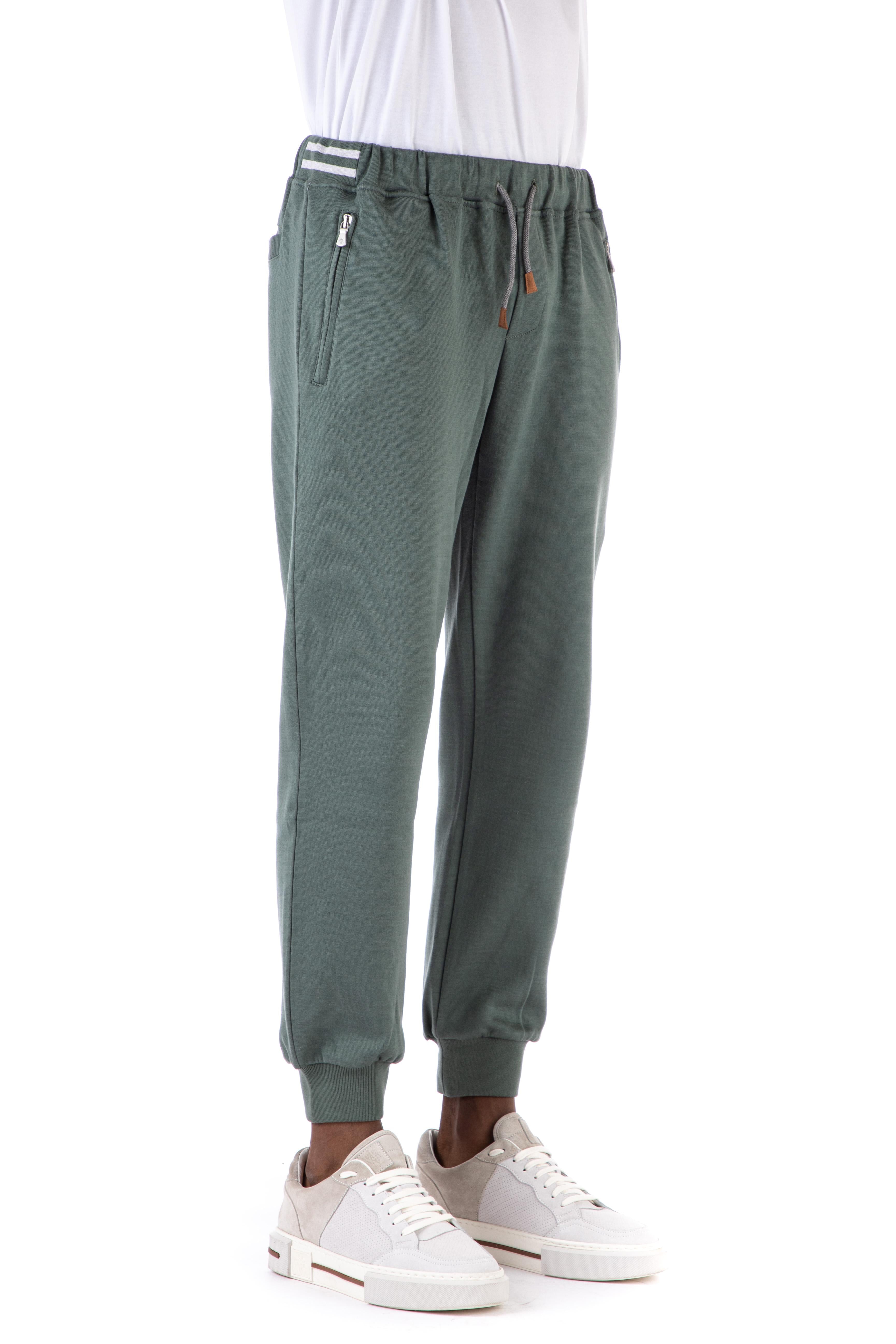 Pantalone felpa in cotone con bande in contrasto E75FELE16 TES0E204 07-13 Eleventy 