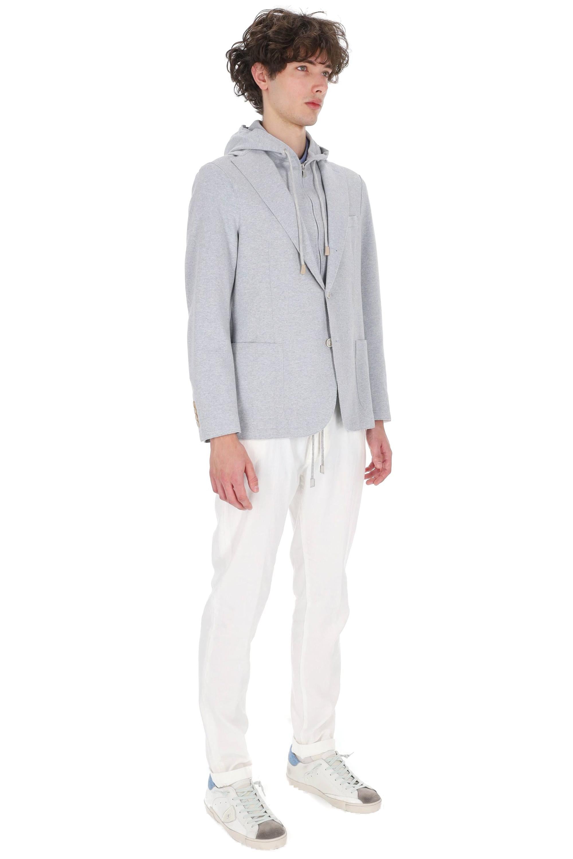 Eleventy Giacca in jersey di cotone a taglio vivo M70GIAF02 TES0M037/2 08 