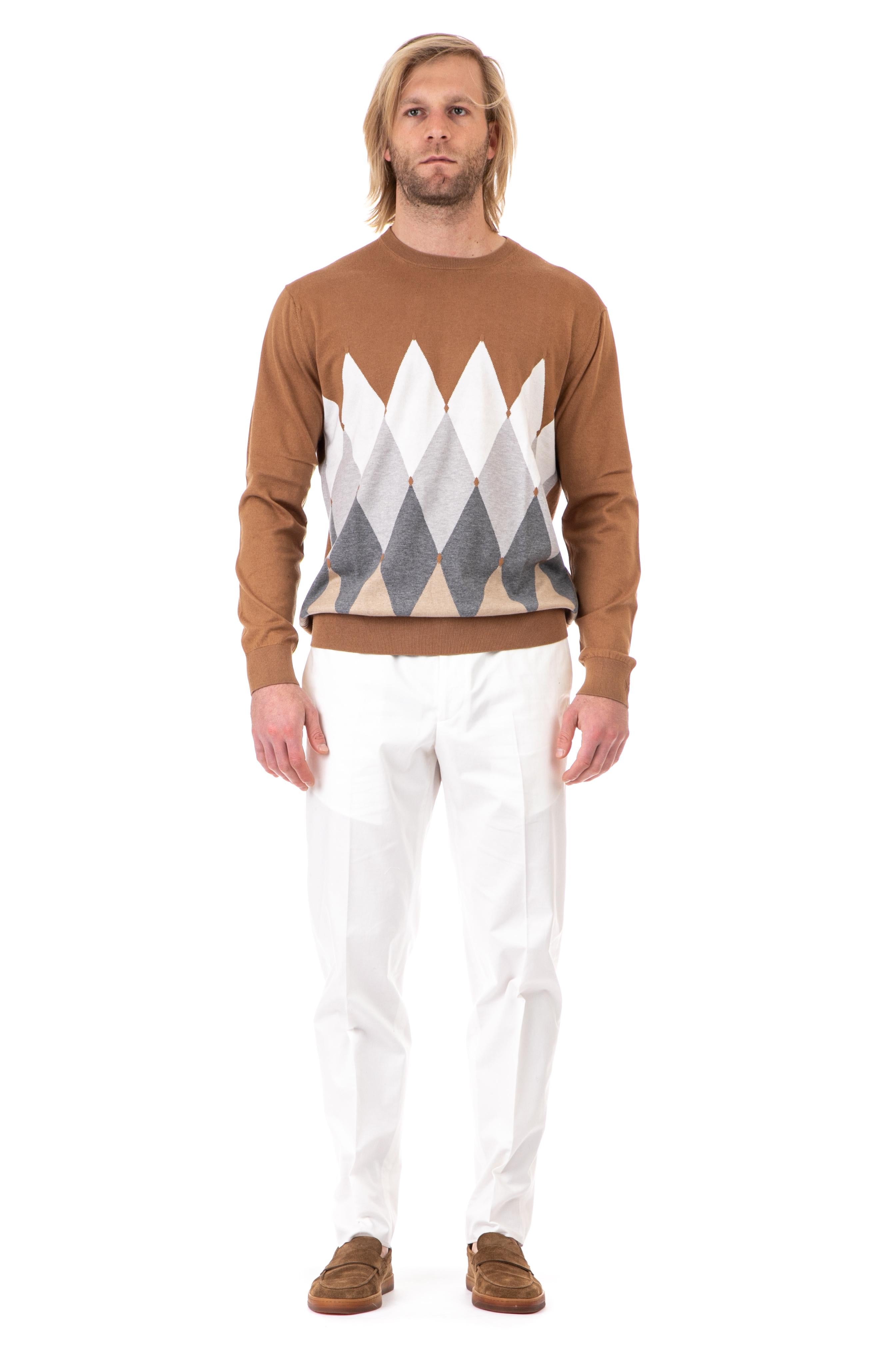 Ballantyne Maglia girocollo diamond in cotone-cashmere U2P000-14CA8 94730 