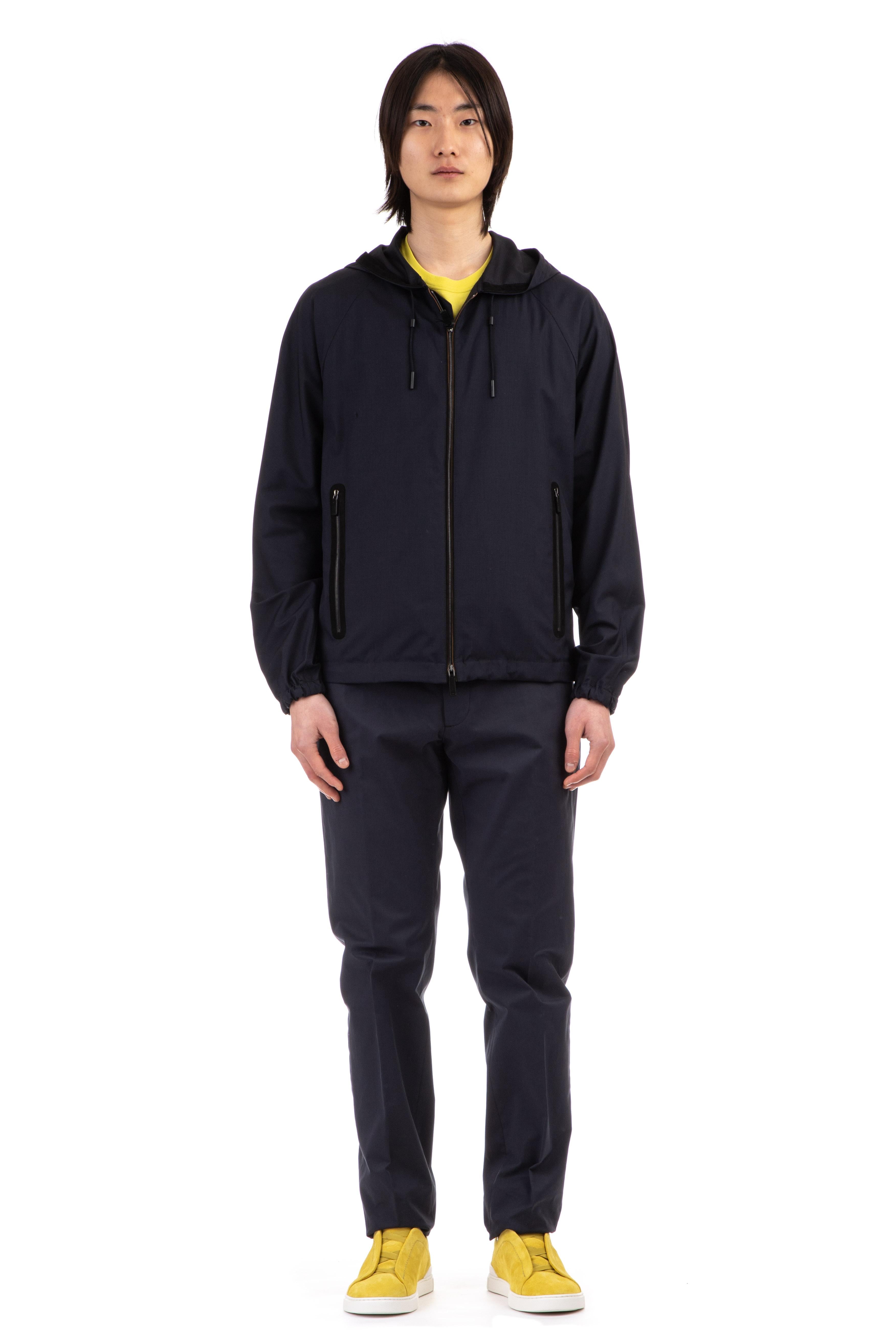 Zegna Blouson in lana-seta con cappuccio "leggerissimo" E7T25 7131 531 