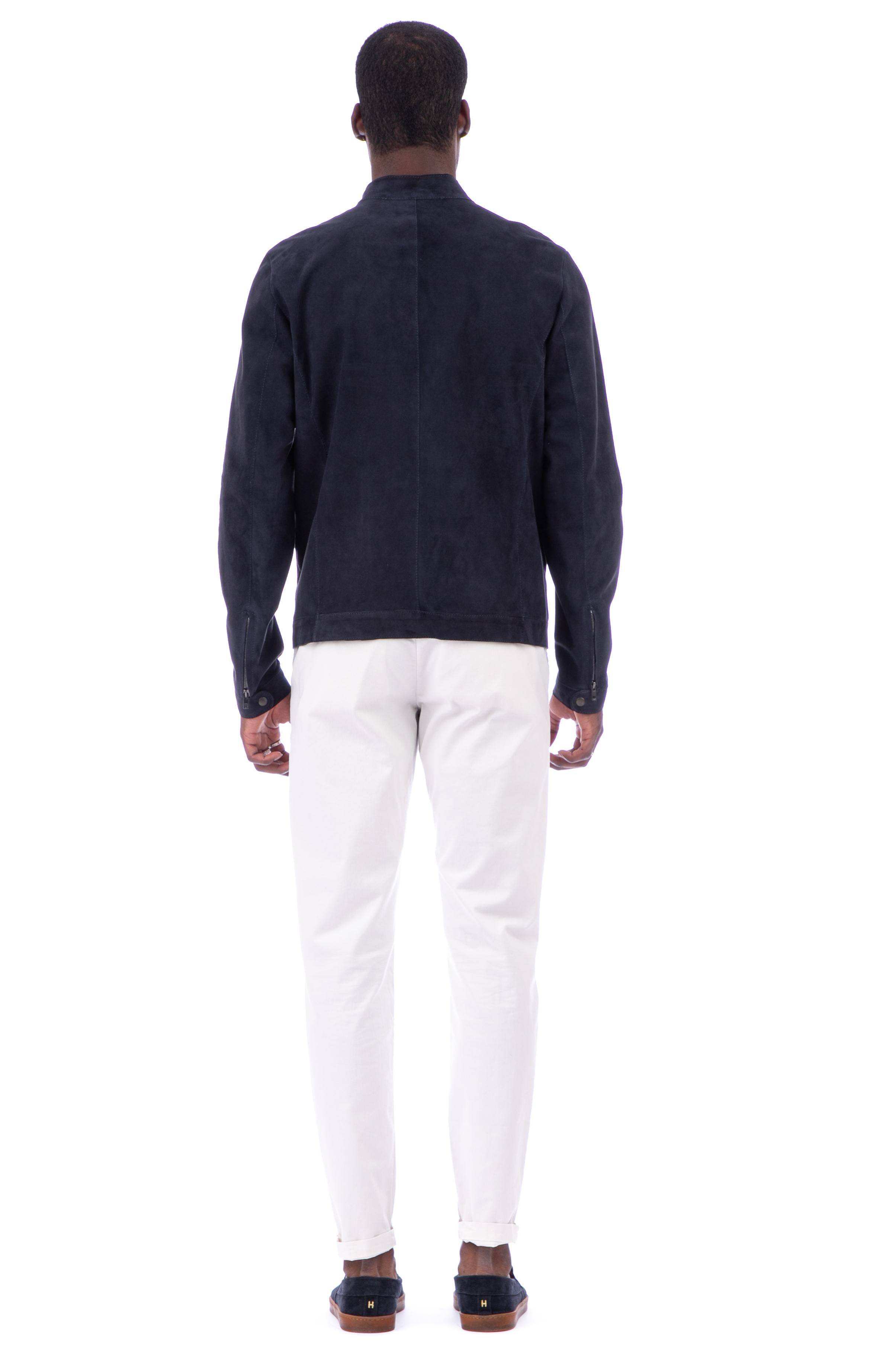 Giubbino in camoscio 38527-U_DNO BLU Salvatore Santoro 