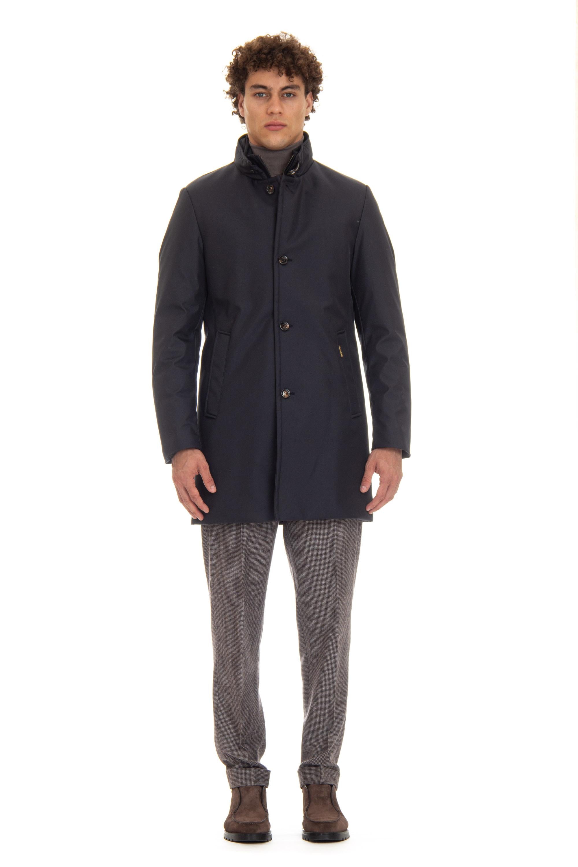Cappotto in nylon imbottito in fine piumino mod. Bond-Wi BOND-WI DARK BLU Moorer 