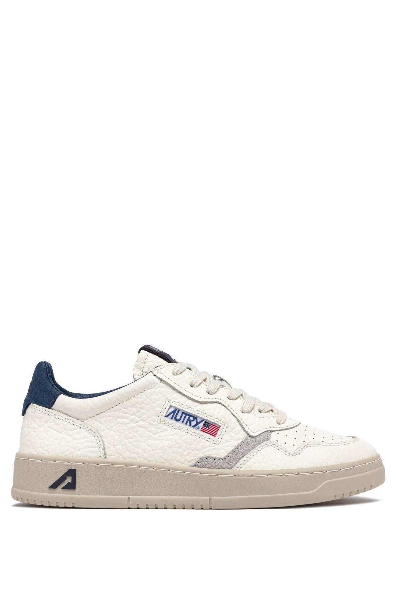 Autry Sneaker Medalist in pelle elephant talloncino blu AULM NE12 ENBLU/PERIS 