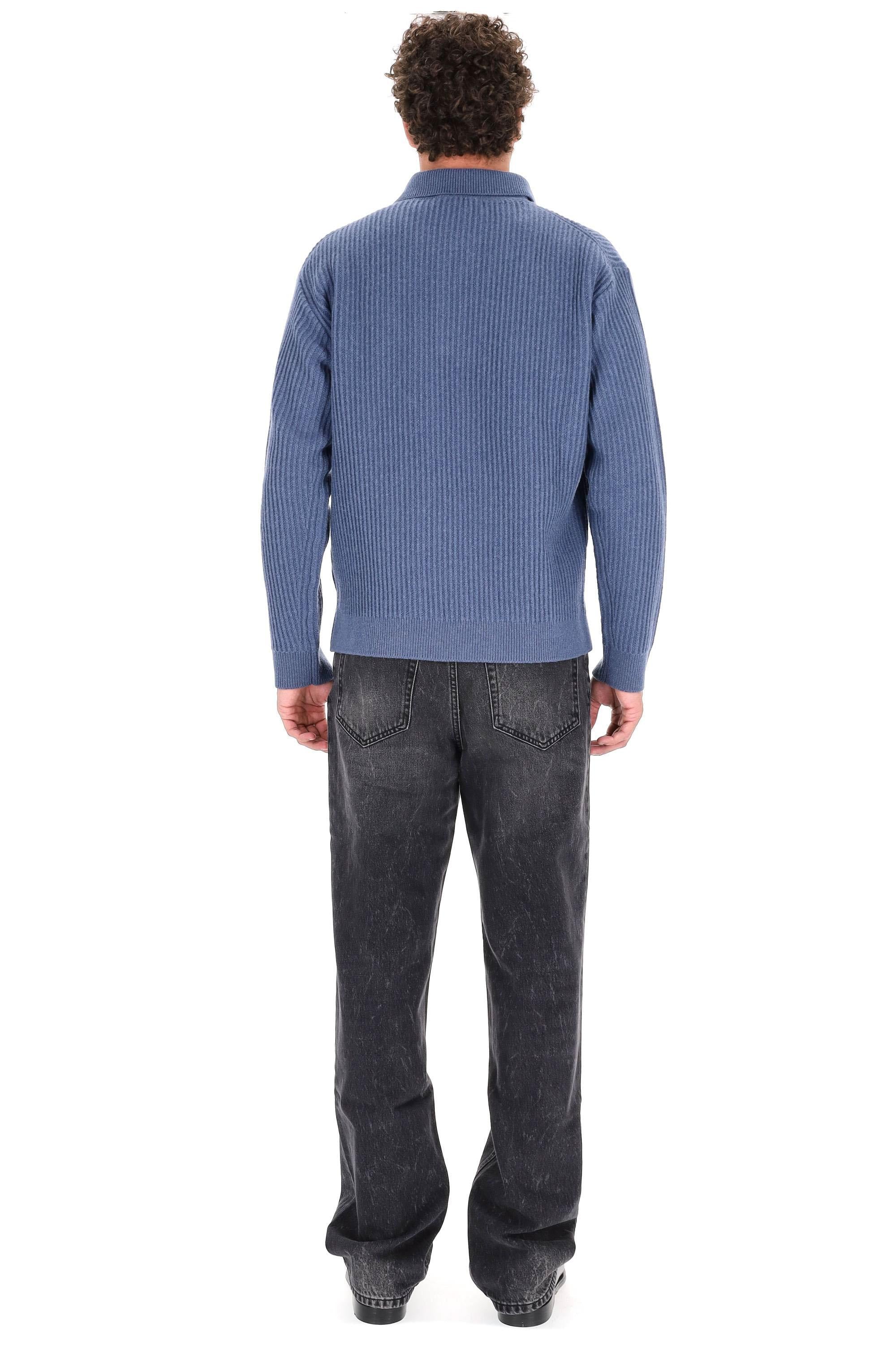 Maison Kitsuné Polo-maglieria in lana a coste over fit PM00213KT1149 0330 