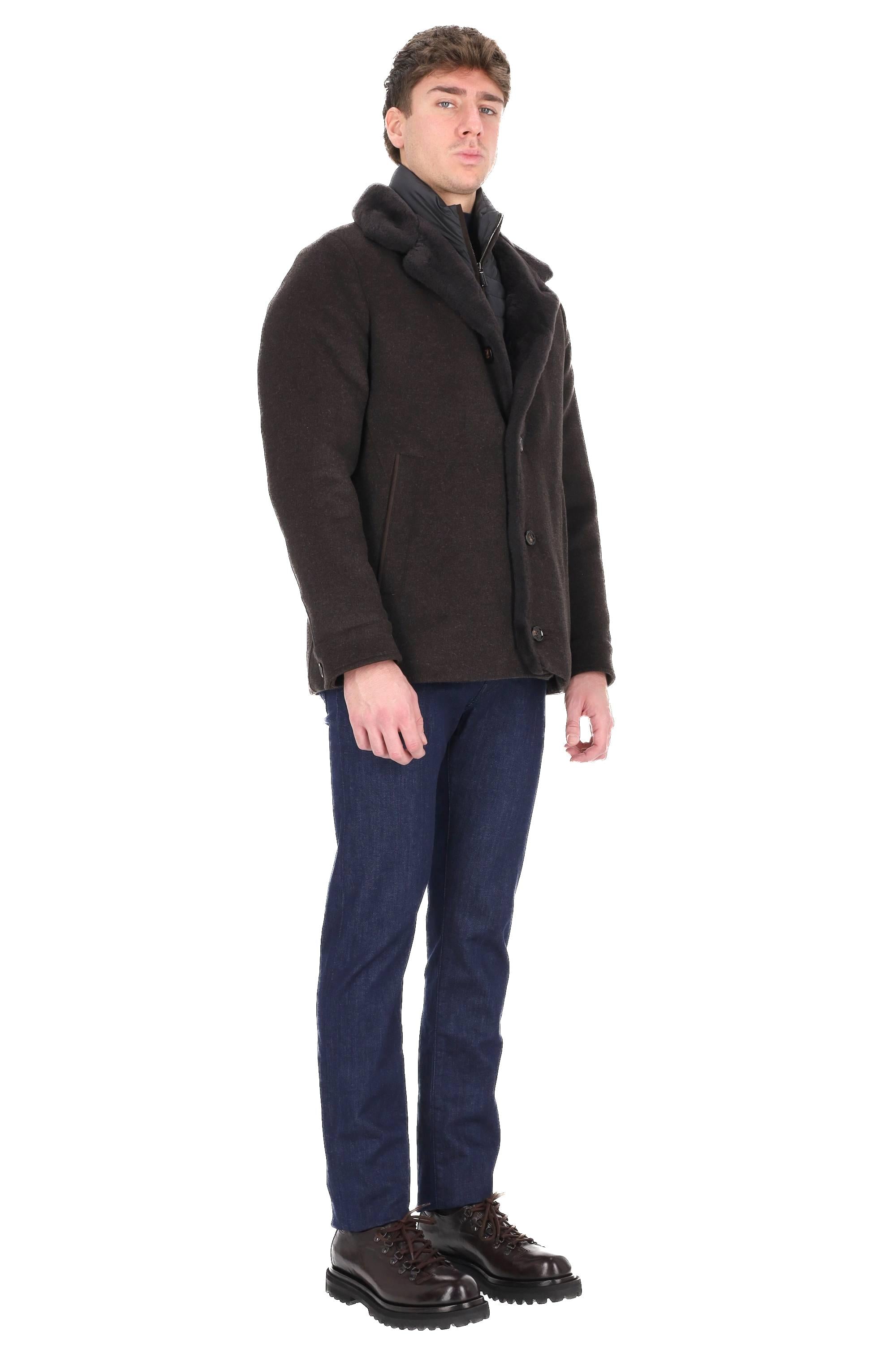 Moorer Giubbotto in lana-cashmere con collo in montone modello Teodor-Le TEODOR-LE U0202 