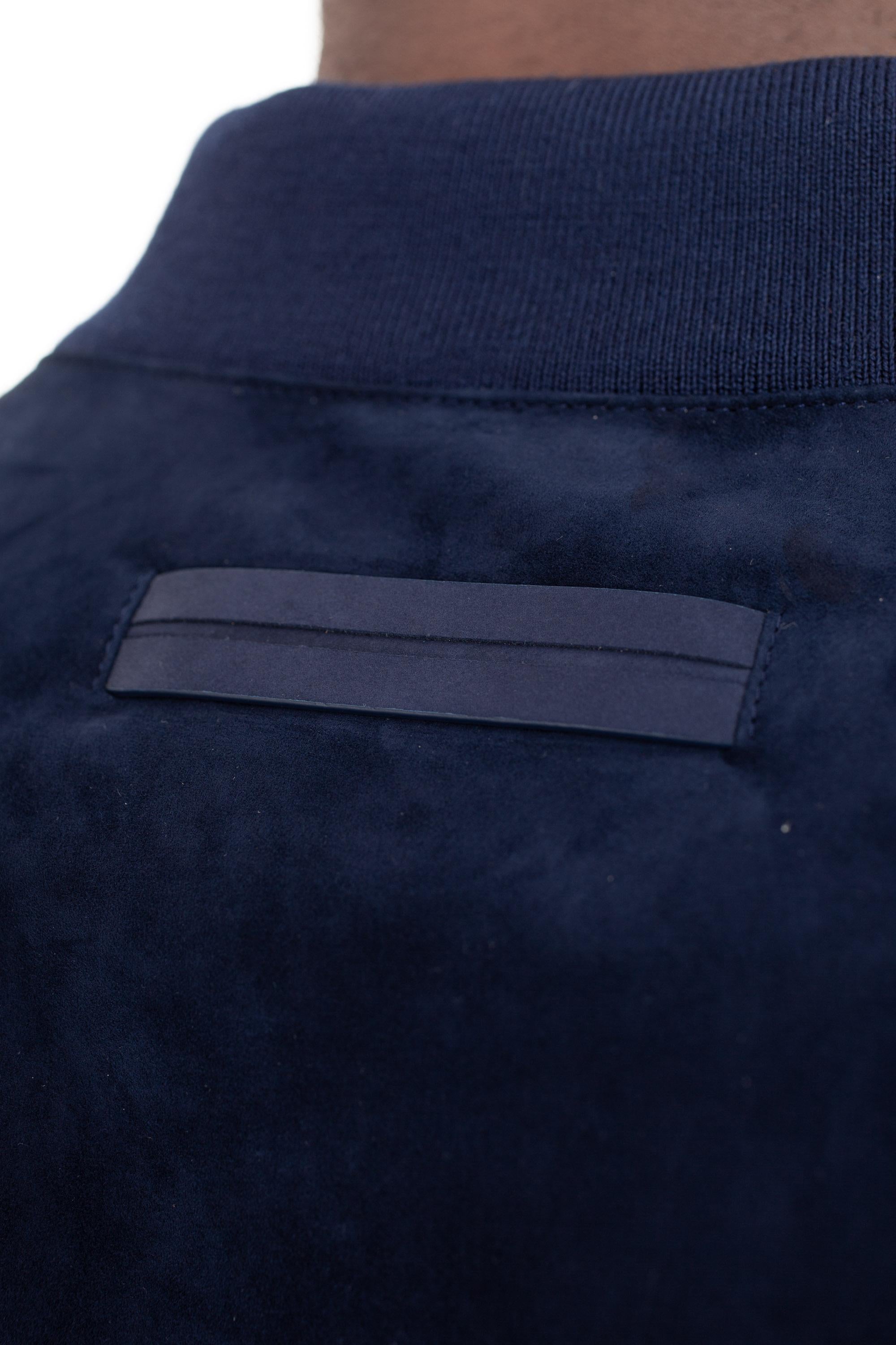 Zegna Bomber in camoscio collo baseball UDPVMA7-D169 B07 