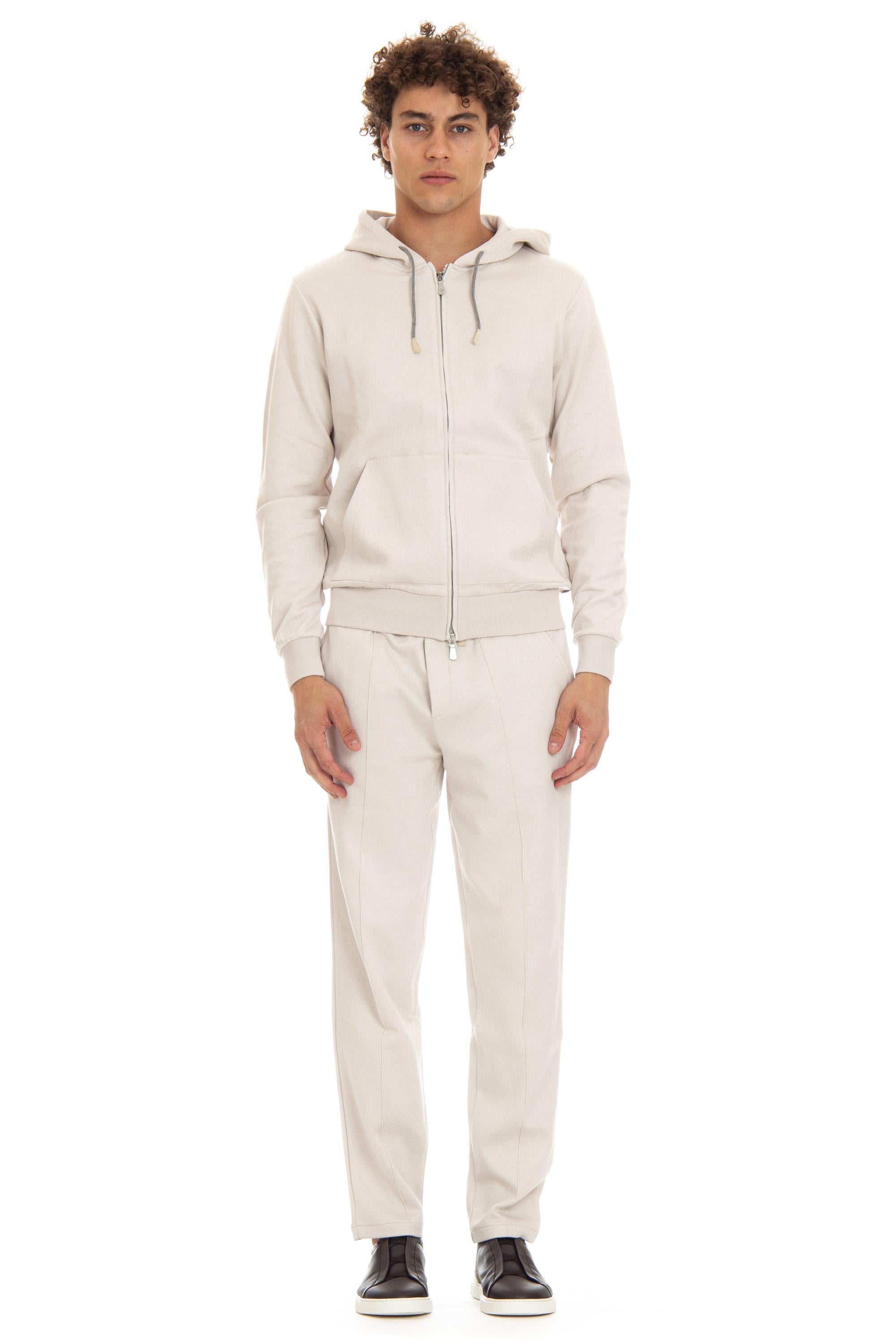 Felpa con cappuccio in cotone-cashmere-seta J75FELJ15 TES0J151 02 Eleventy 