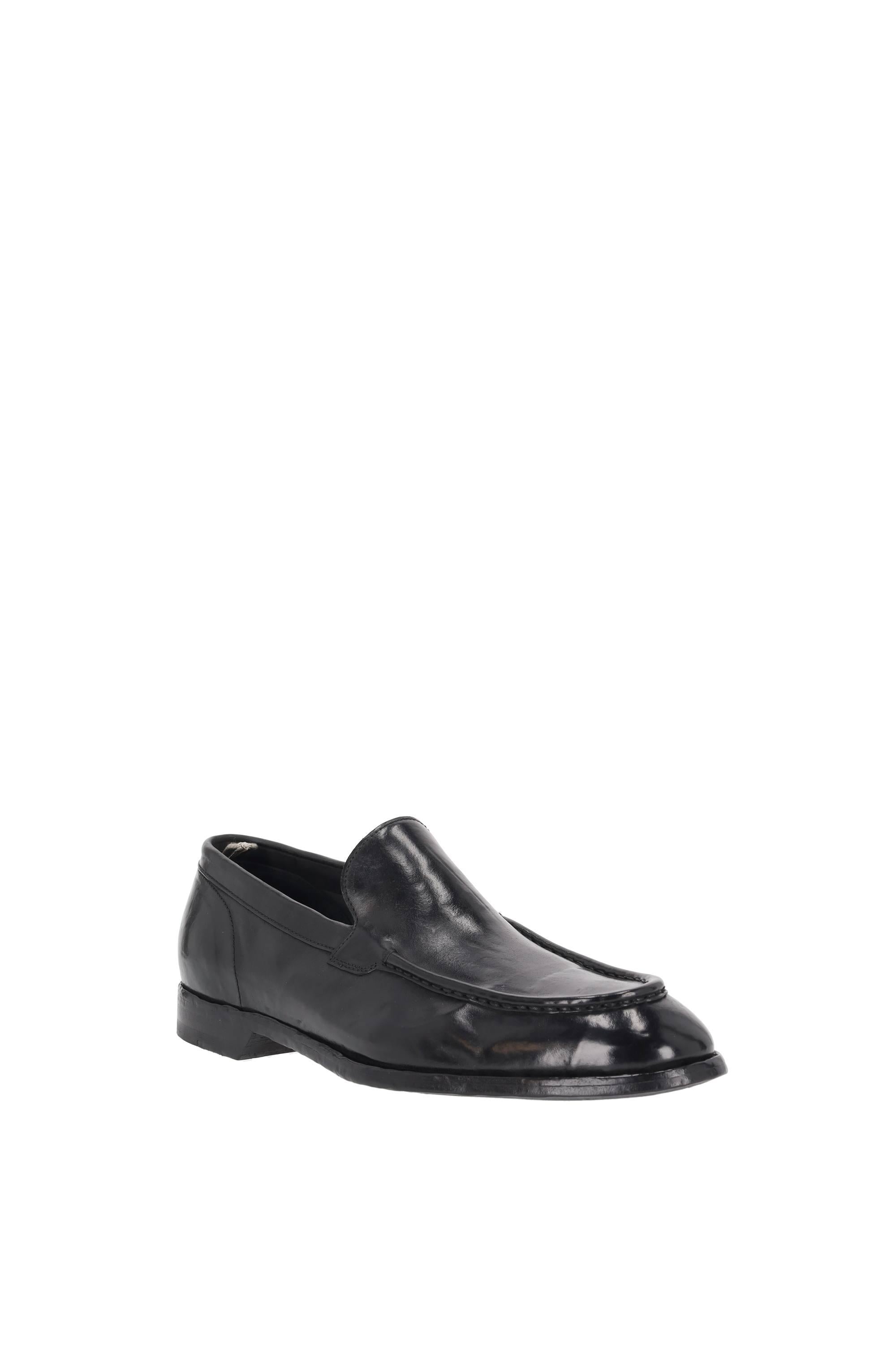 Officine Creative Mocassino artigianale in pelle mod. Sound 005 OCUSOUN005STRAC1000 NERO 