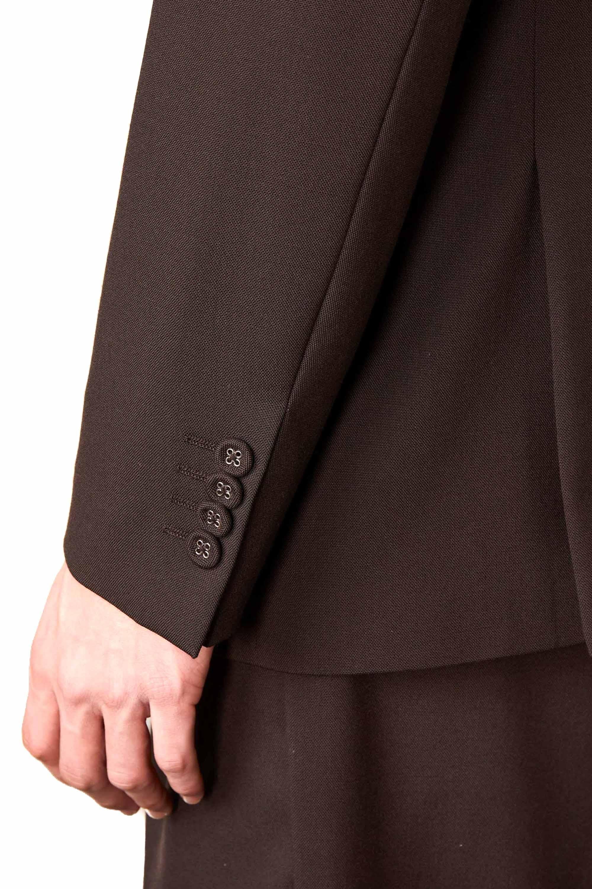 Officine Générale Giacca in lana monopetto mod. Giovanni MTLG401 DARK COFFEE 