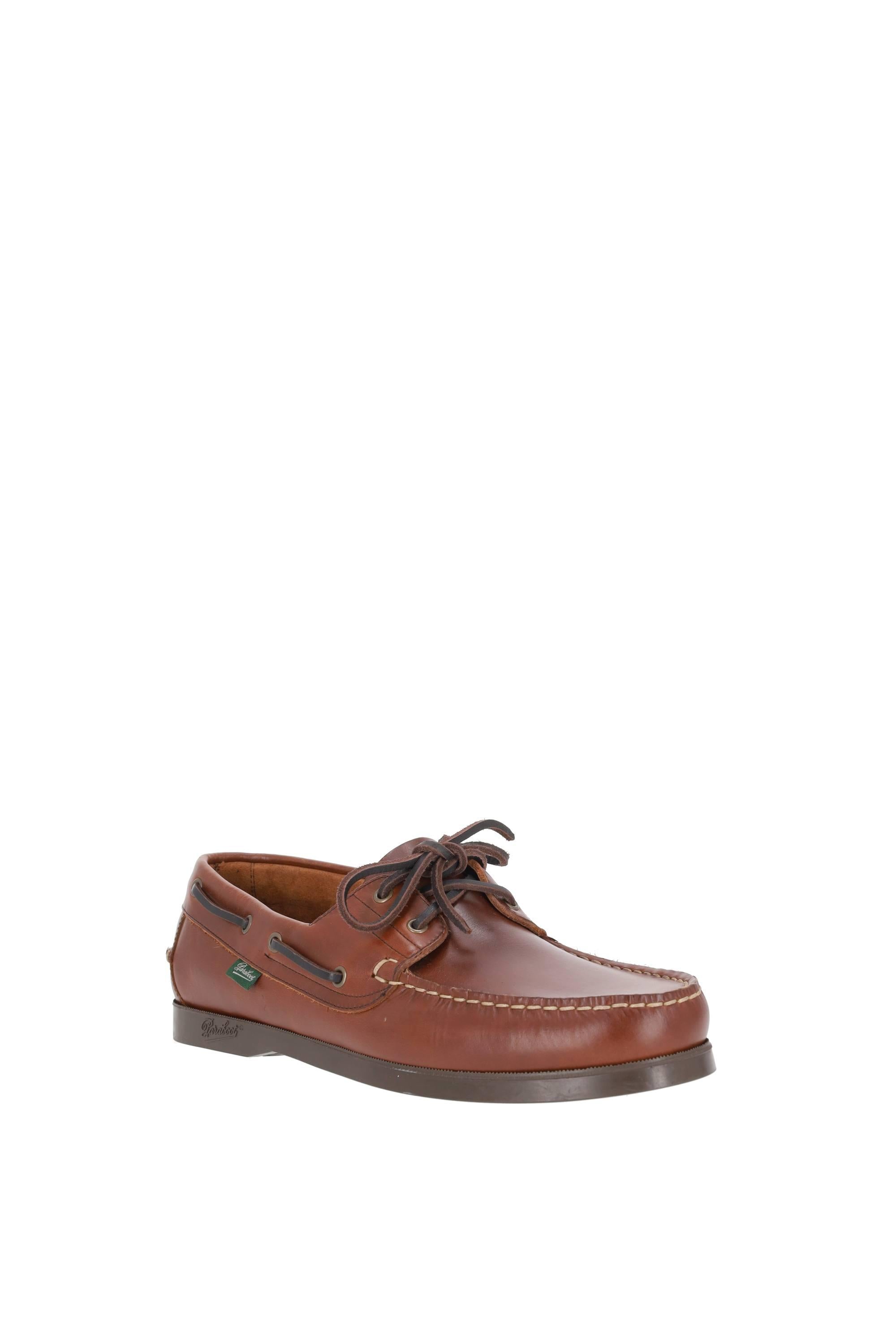 Paraboot Mocassino da barca in pelle modello Barth 781001 MARRON-AMERICA 