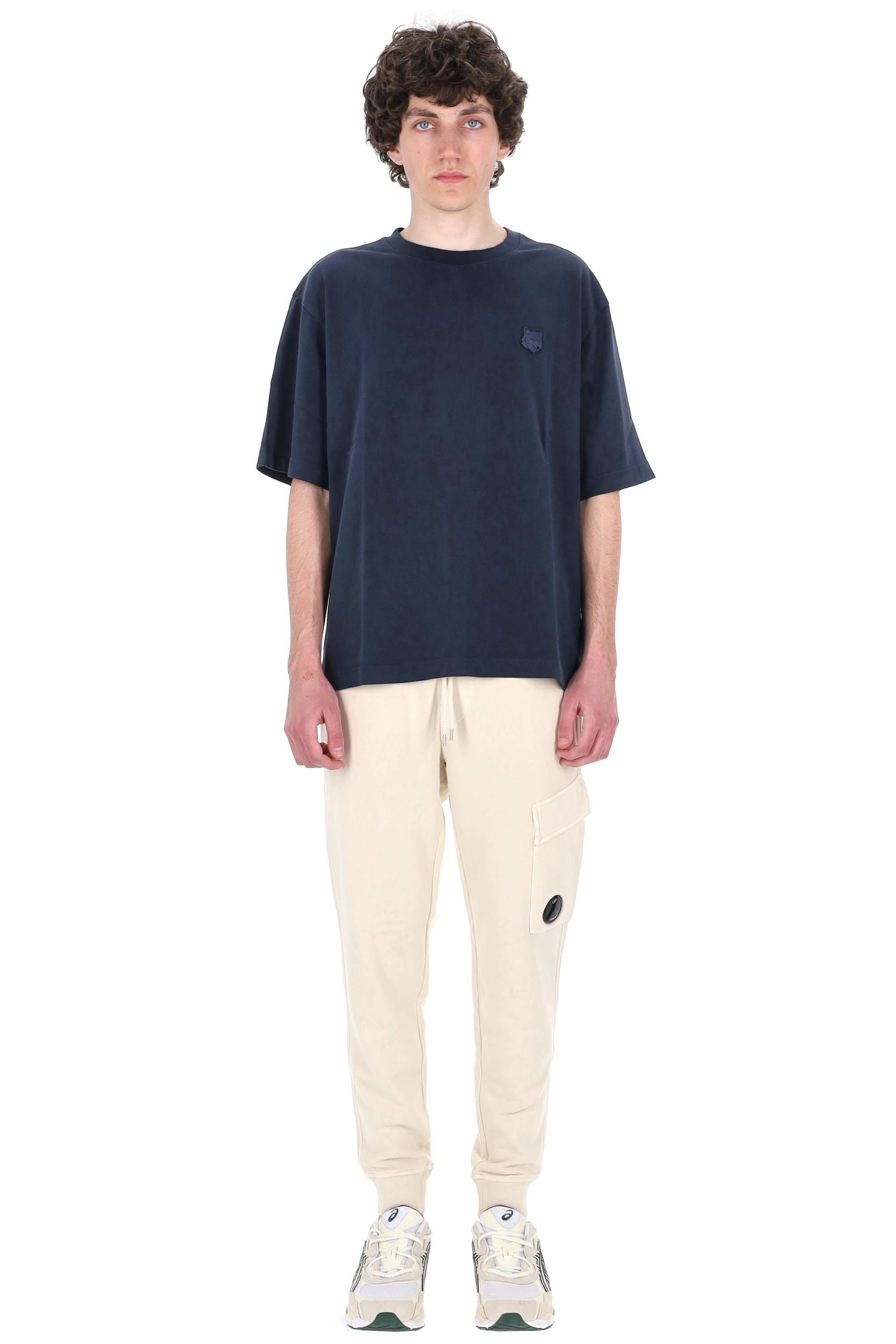 Maison Kitsuné Tshirt in cotone oversize con volpe tono su tono PM00109KJ0119 CLASSIC NAVY 