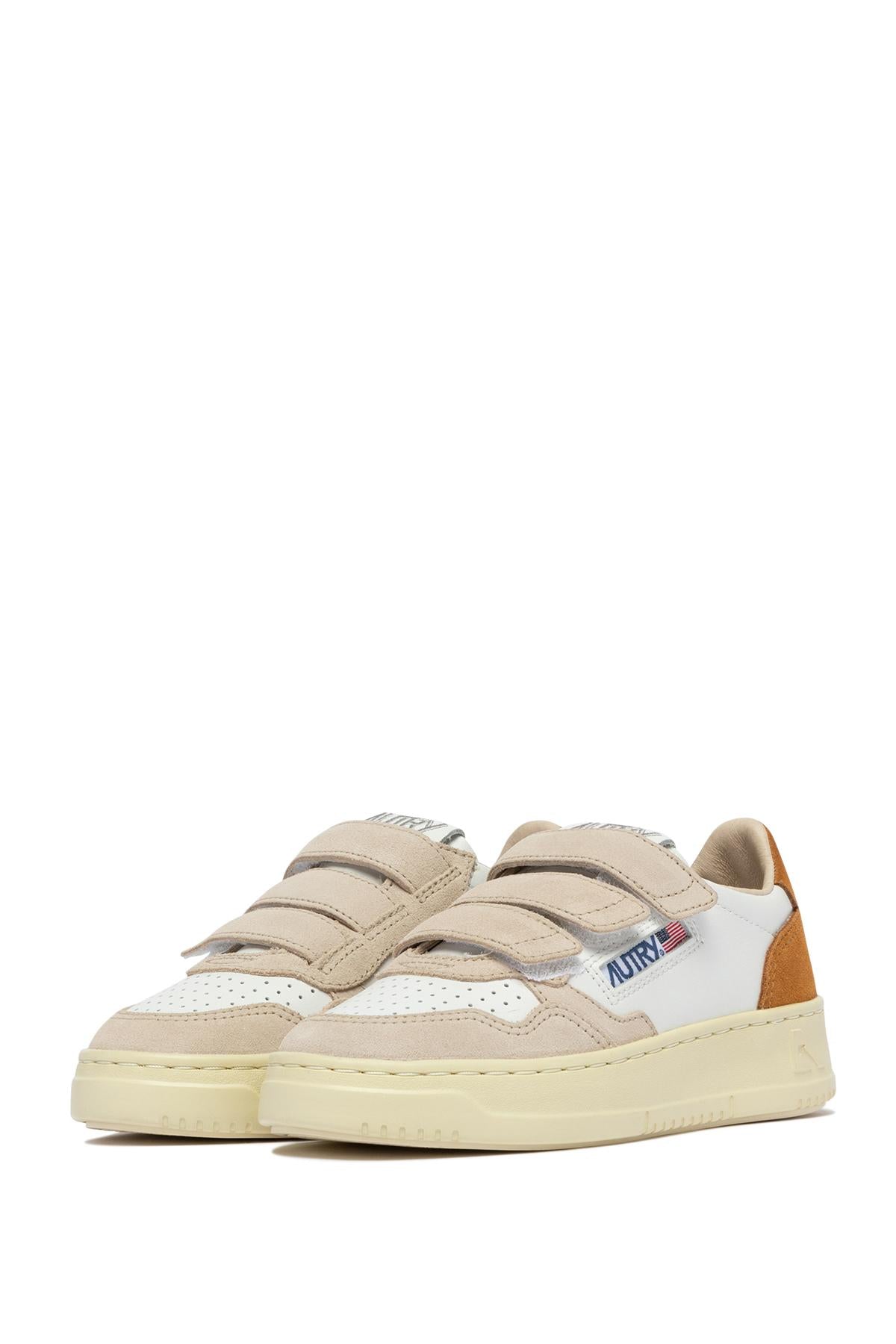 Autry Sneaker Medalist bambino in pelle e camoscio con strappi KILK 3U06 BRNMUS/WHT/SND 