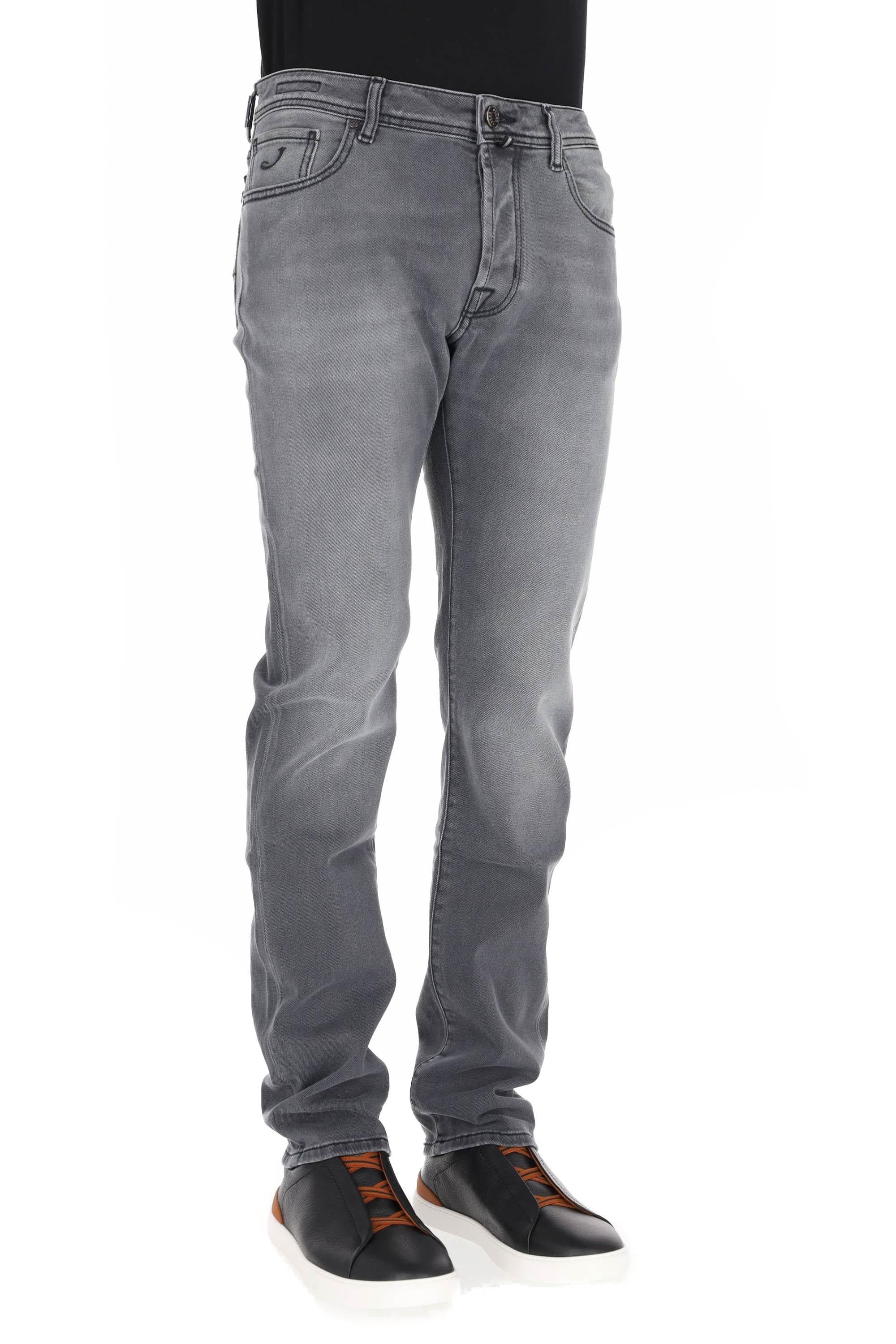Jacob Cohen Jeans grigio in cotone comfort etichetta cavallino nero Bard fit JUX_QX004 N30 S3591 BARD 600D 