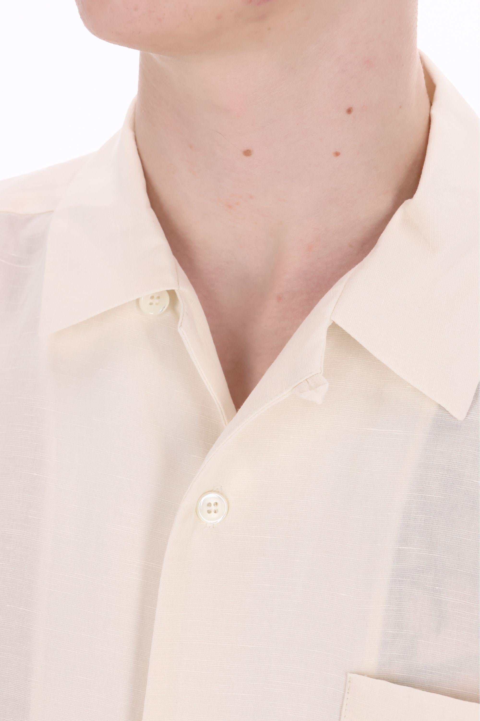 A.P.C. Camicia in viscosa-lino collo bowling VIALV-H12608 AAD 