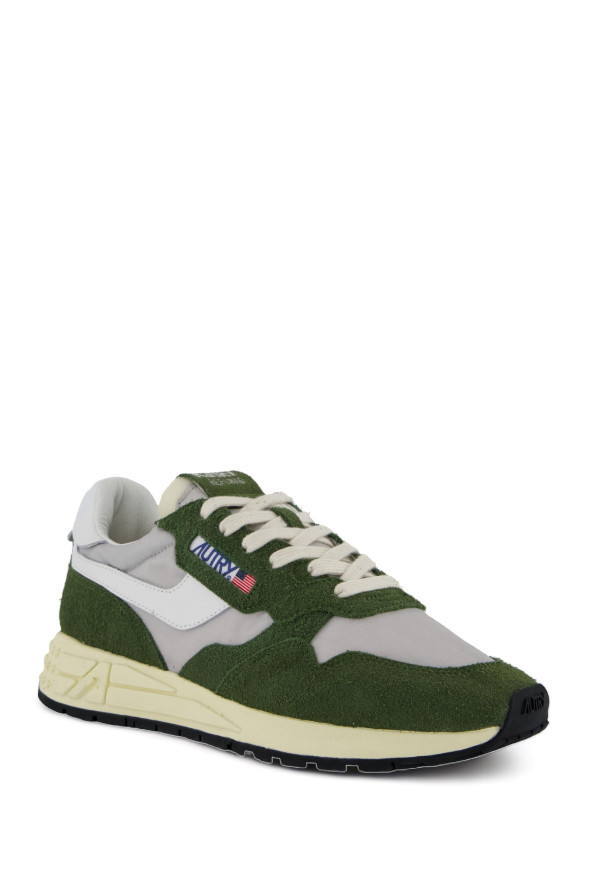 Running Reelwind verde in nylon e camoscio WWLM HN04 CYPRS/WHT Autry 