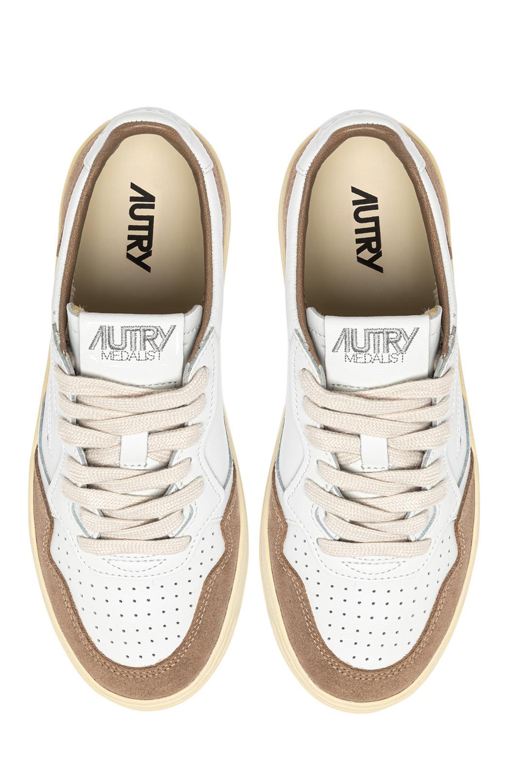 Autry Sneaker donna Medalist in pelle supersoft e camoscio AULW FT02 WHT/ANTIL 