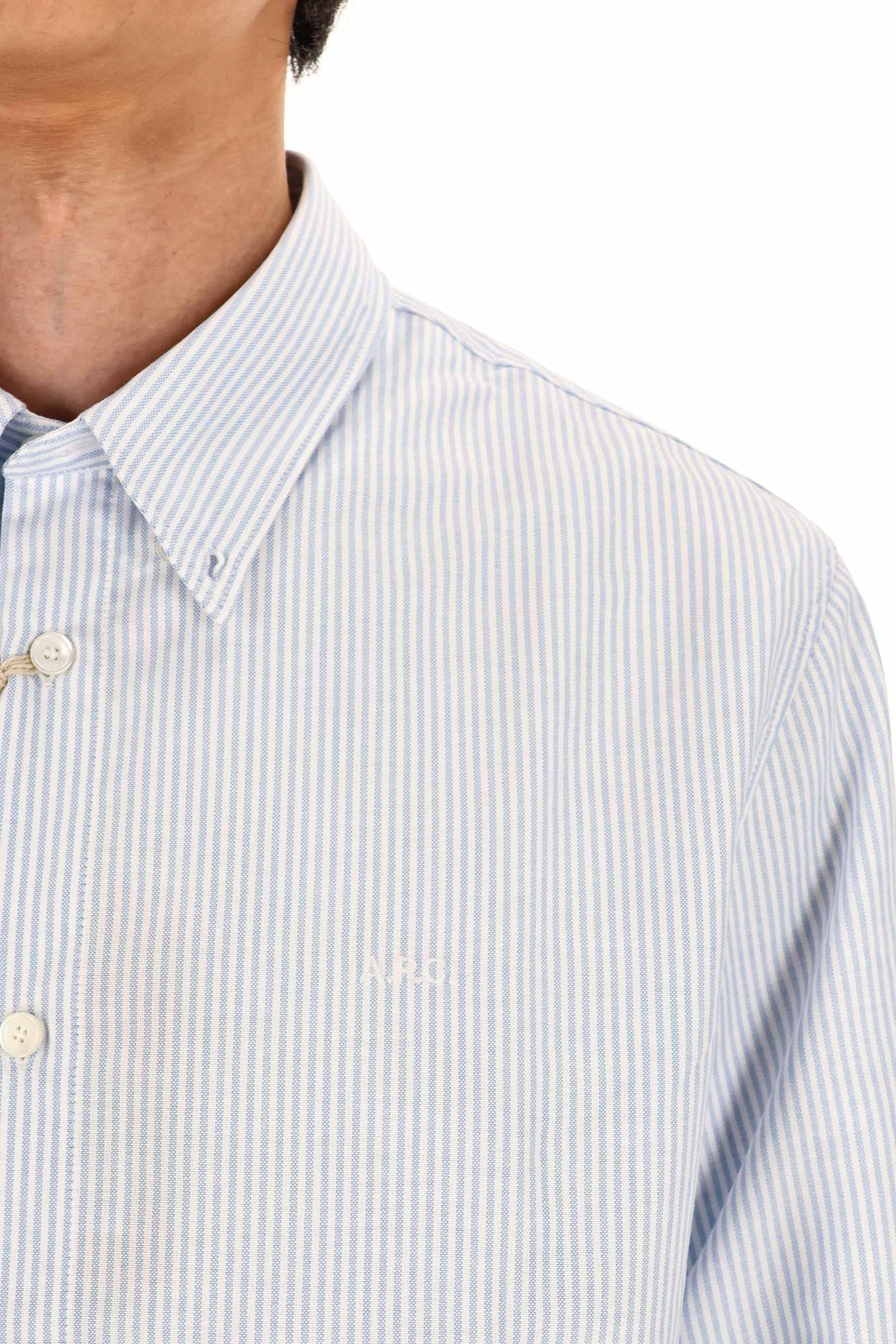 A.P.C. Camicia bacchettata in piquet di cotone Standard fit COGUH H12499 BLEU 