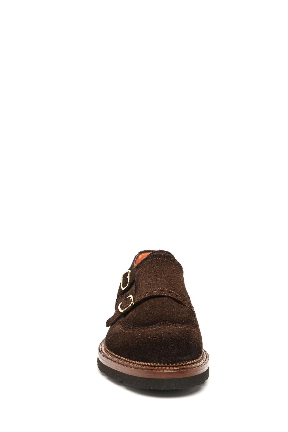 Santoni Scarpa doppia fibbia in camoscio MCC019160JL4GRVR T50 