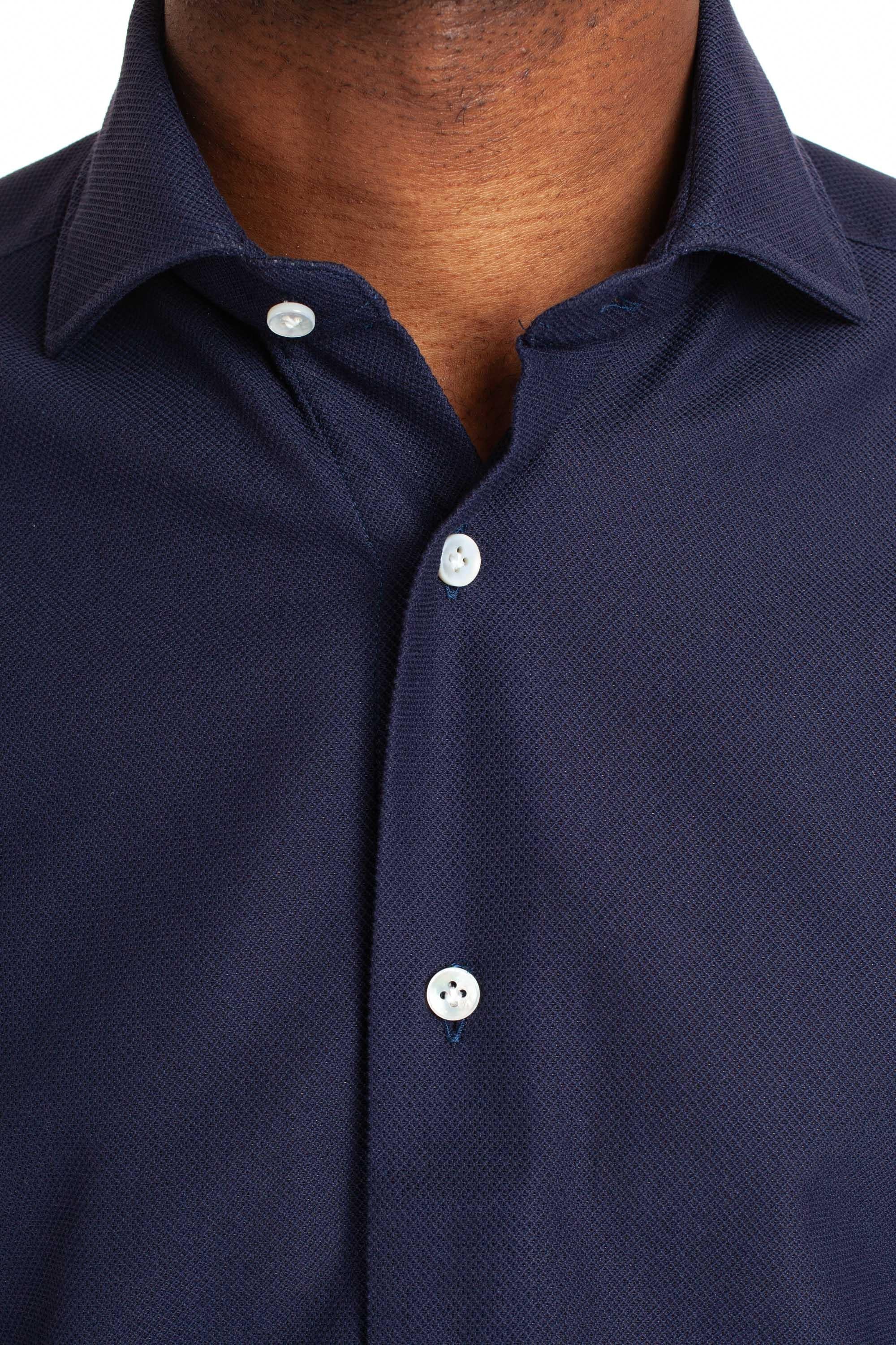 Camicia sartoriale a nido d'ape stretch Etichetta Culto K1U13P0140108.U/2 0003 Barba 