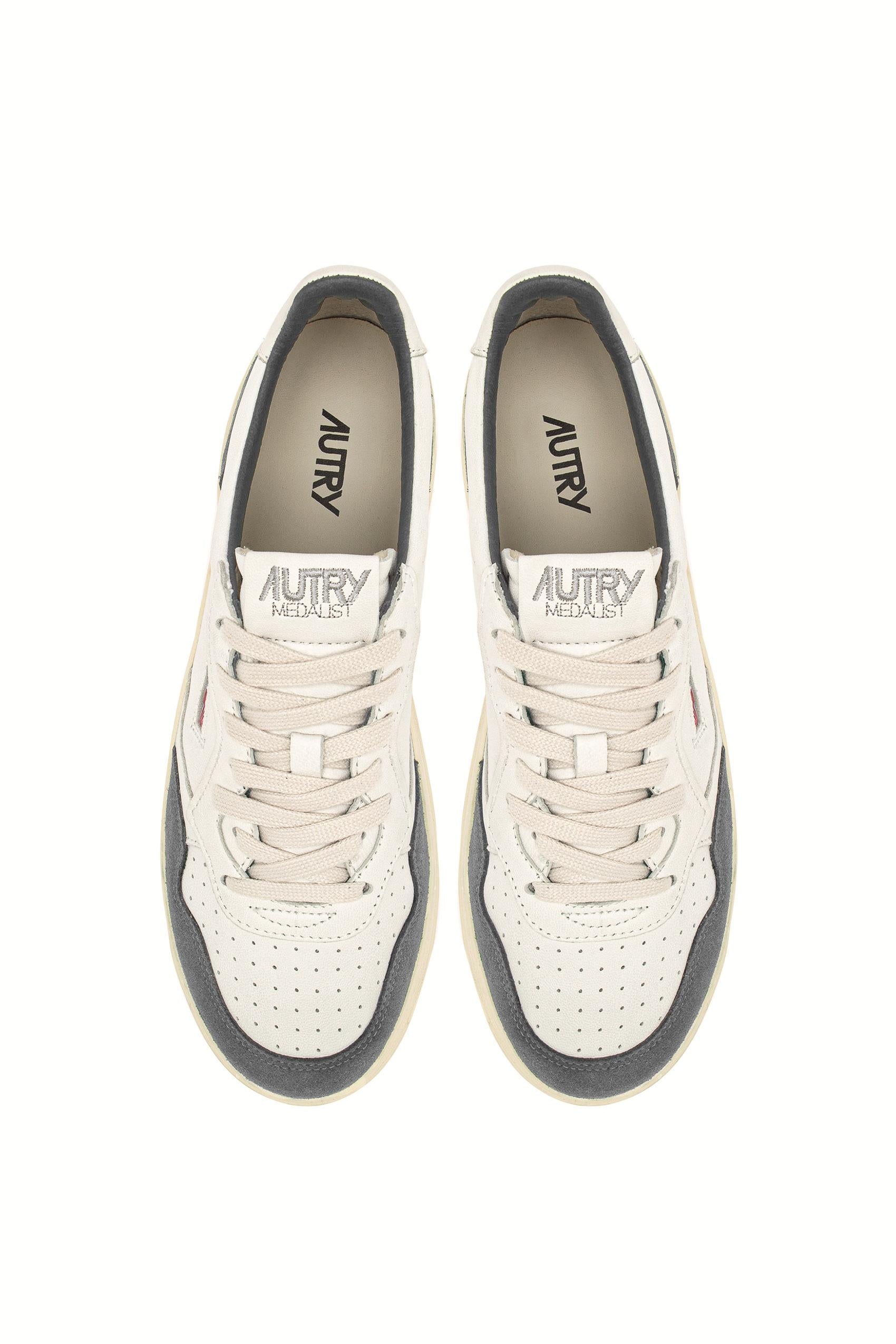 Autry Sneaker bimateriale in pelle di capra e camoscio AULM GS45 WHT/MOREL 