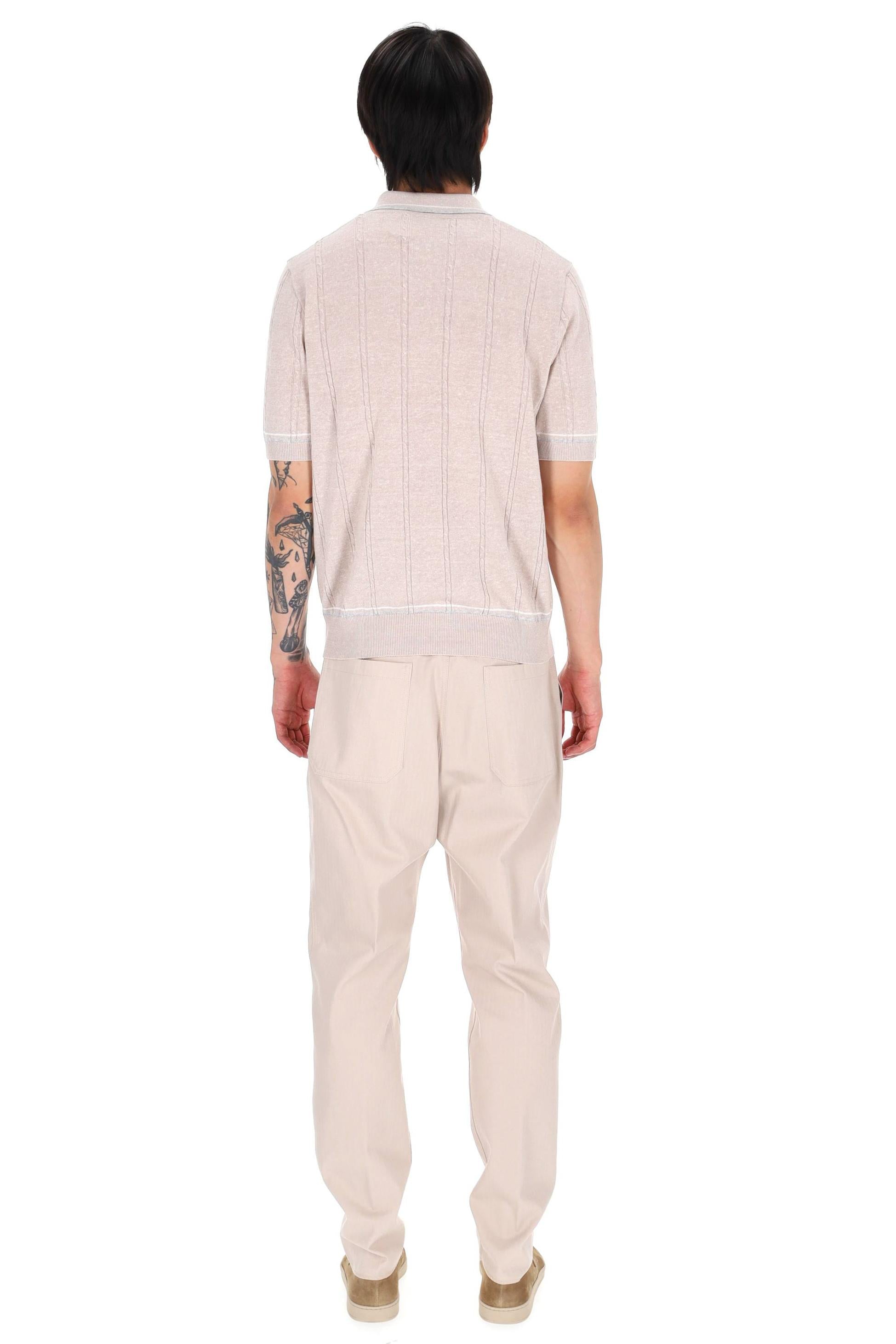 Eleventy Polo a trecce in lino-cotone M76MAGM42 MAG0M018 021301 
