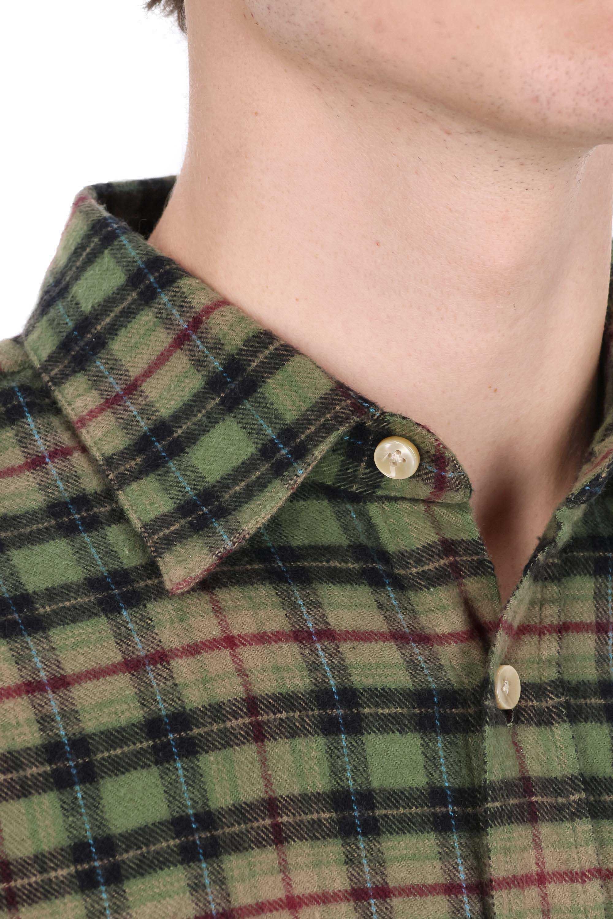 Portuguese Flannel Camicia in flanella di cotone modello Parque 061 MLTCLR 