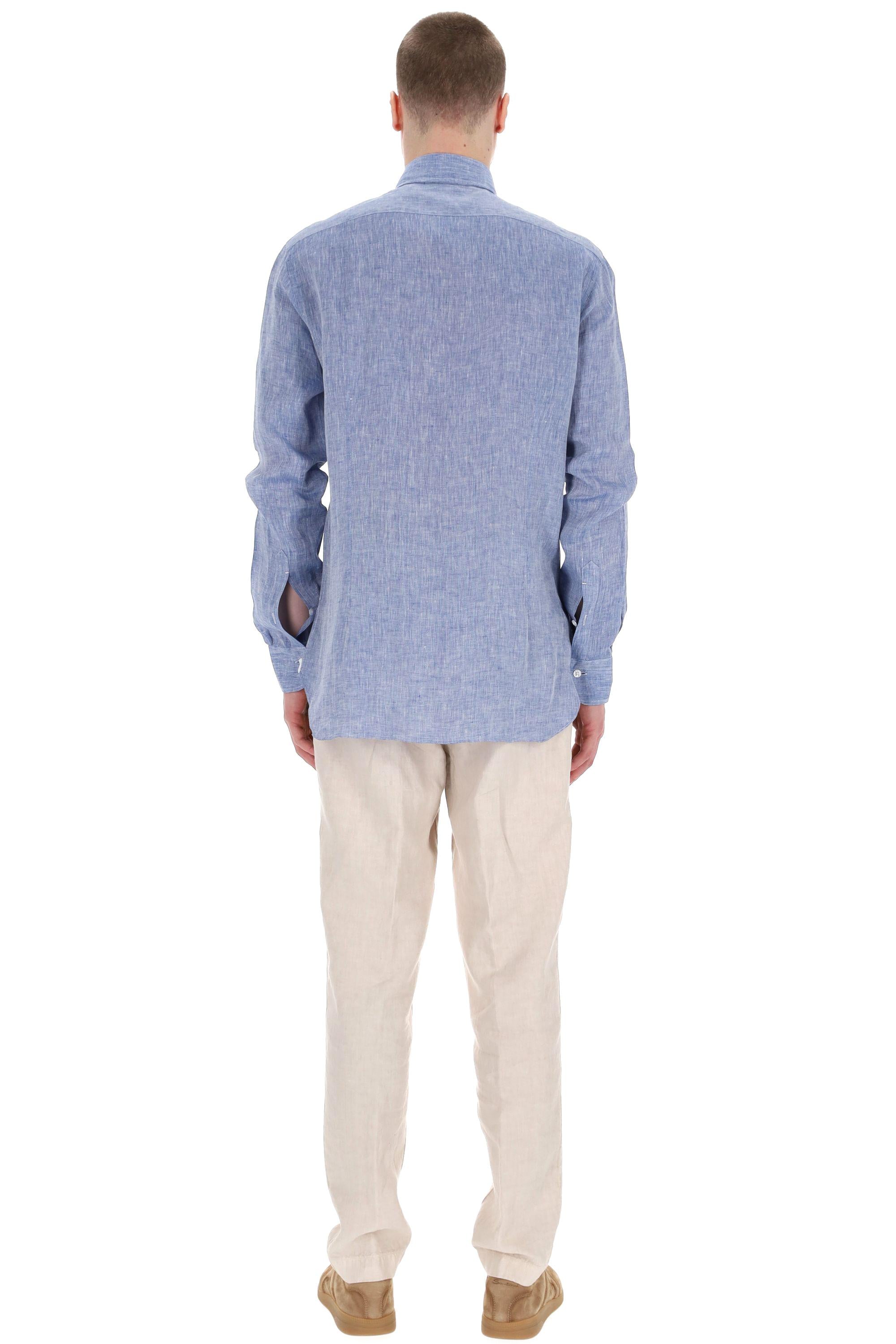 Camicia sartoriale in lino tinta unita linea Dandylife LIU13P0147067.U 0004 Barba 