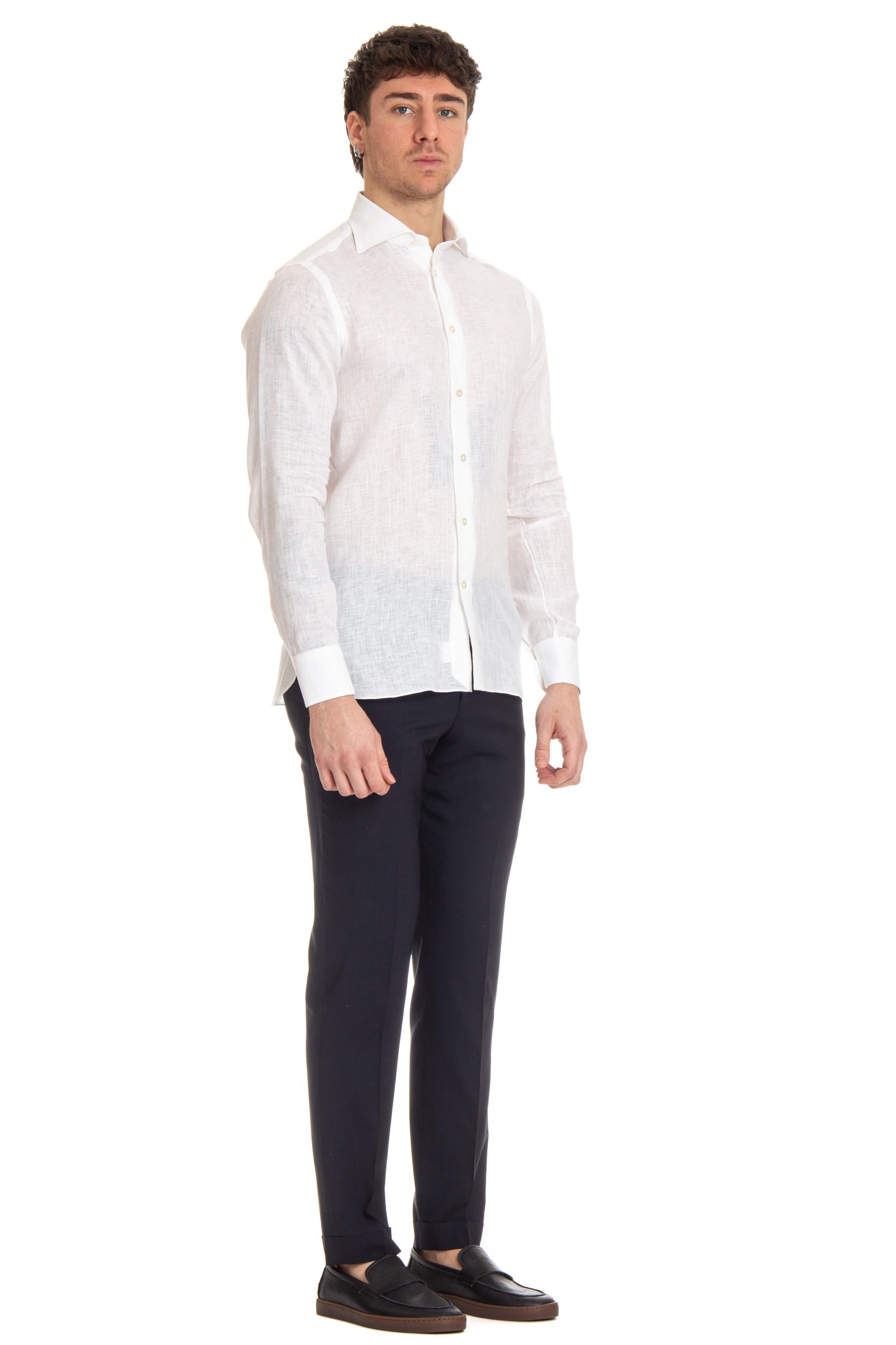 Camicia sartoriale in lino tinta unita 18041 1 Borriello 