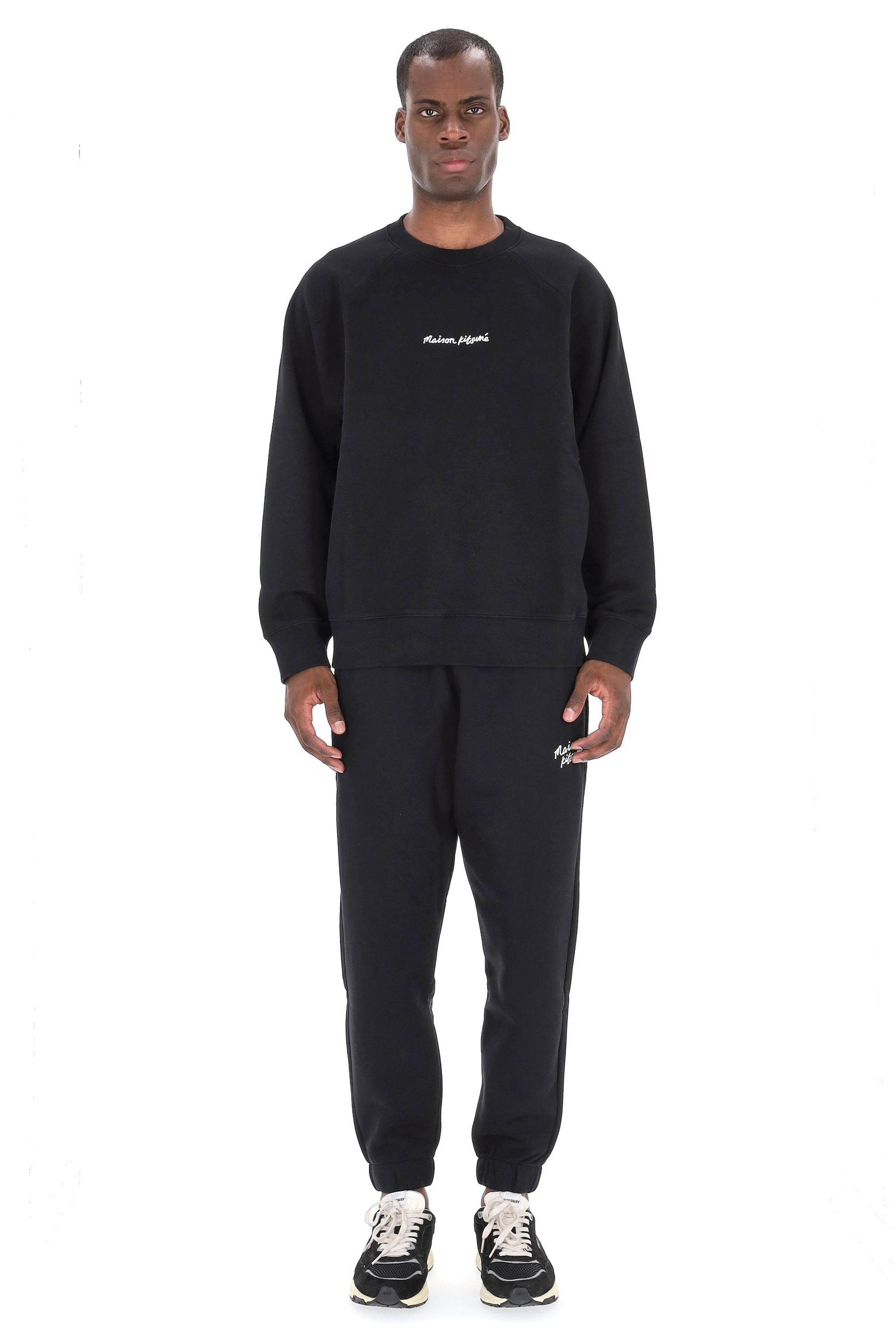 Maison Kitsuné Felpa girocollo con logo centrale OM00309KM0340 P199 