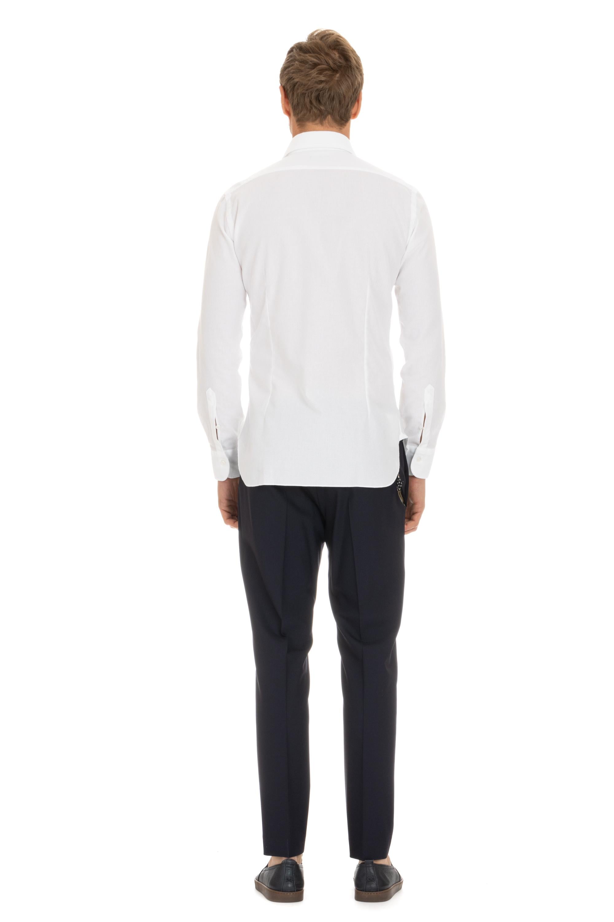 Camicia sartoriale a nido d'ape stretch Etichetta Culto K1U13P0140108.U 0001 Barba 
