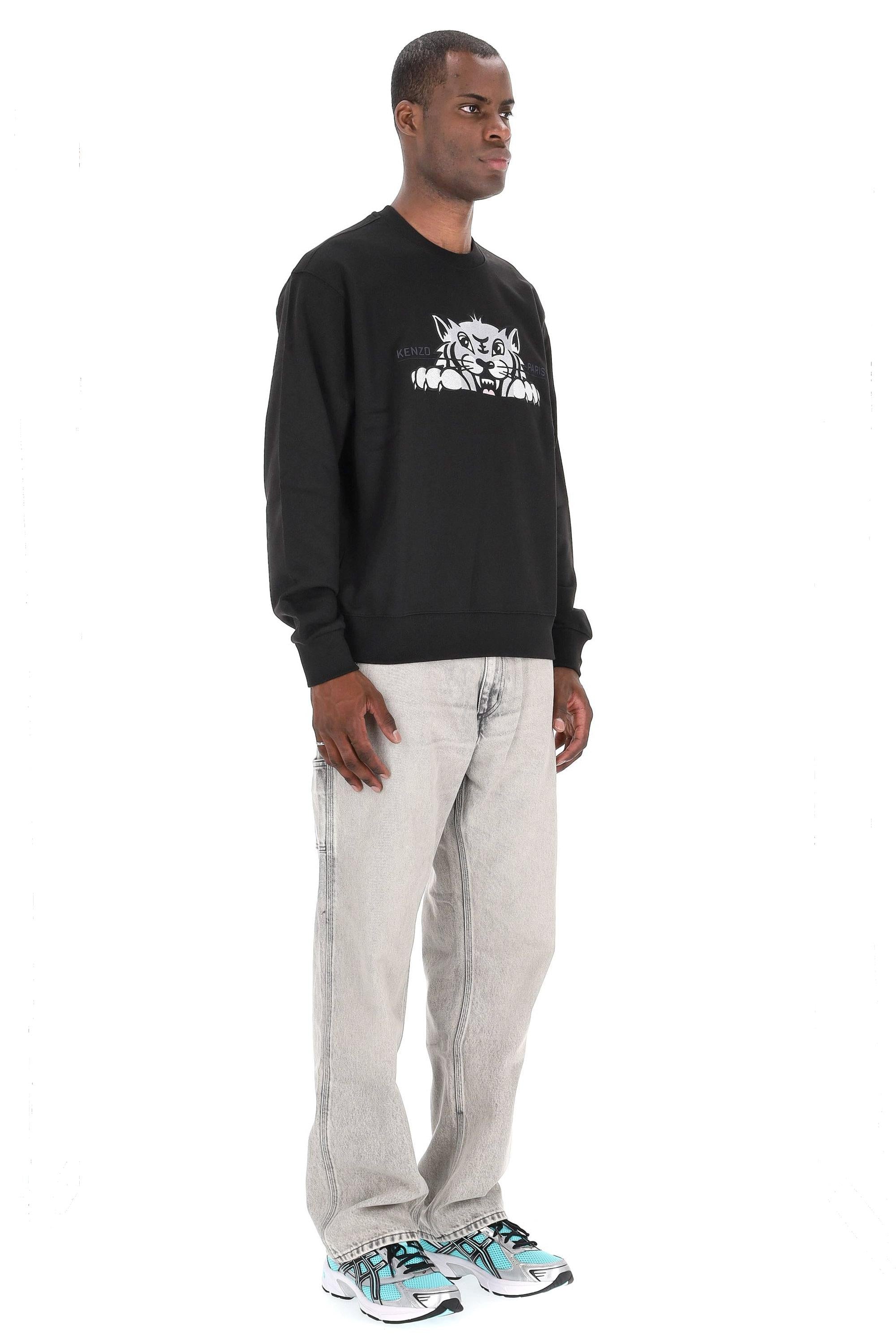 Felpa girocollo in cotone Happy Tiger FF65SW2654MF 99J Kenzo 