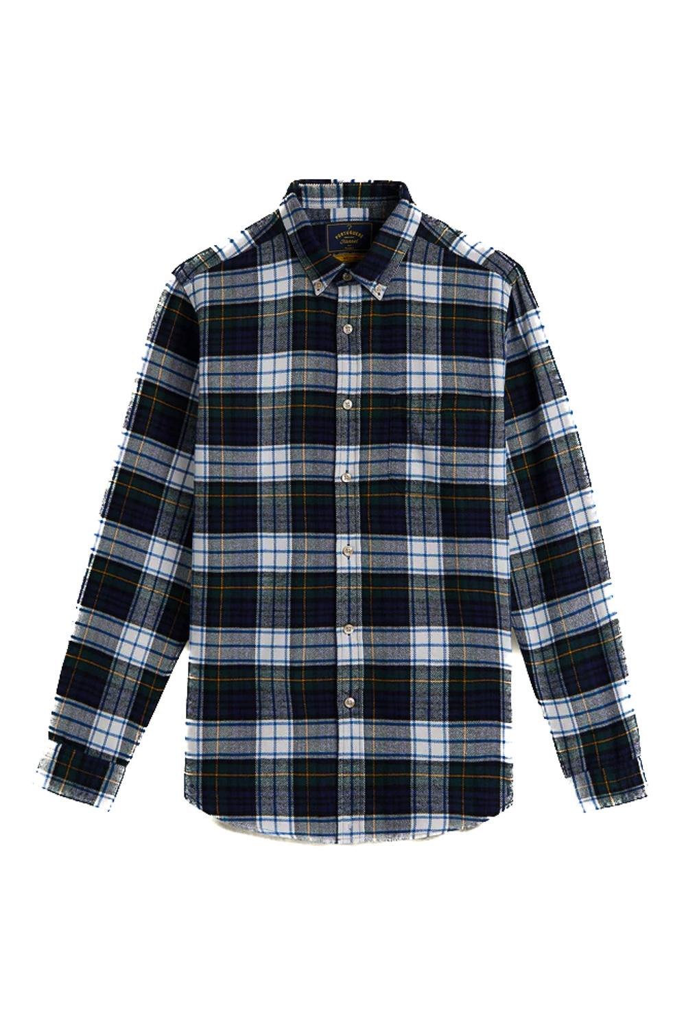 Portuguese Flannel Camicia in flanella di cotone modello Marao 055 MLTCLR 