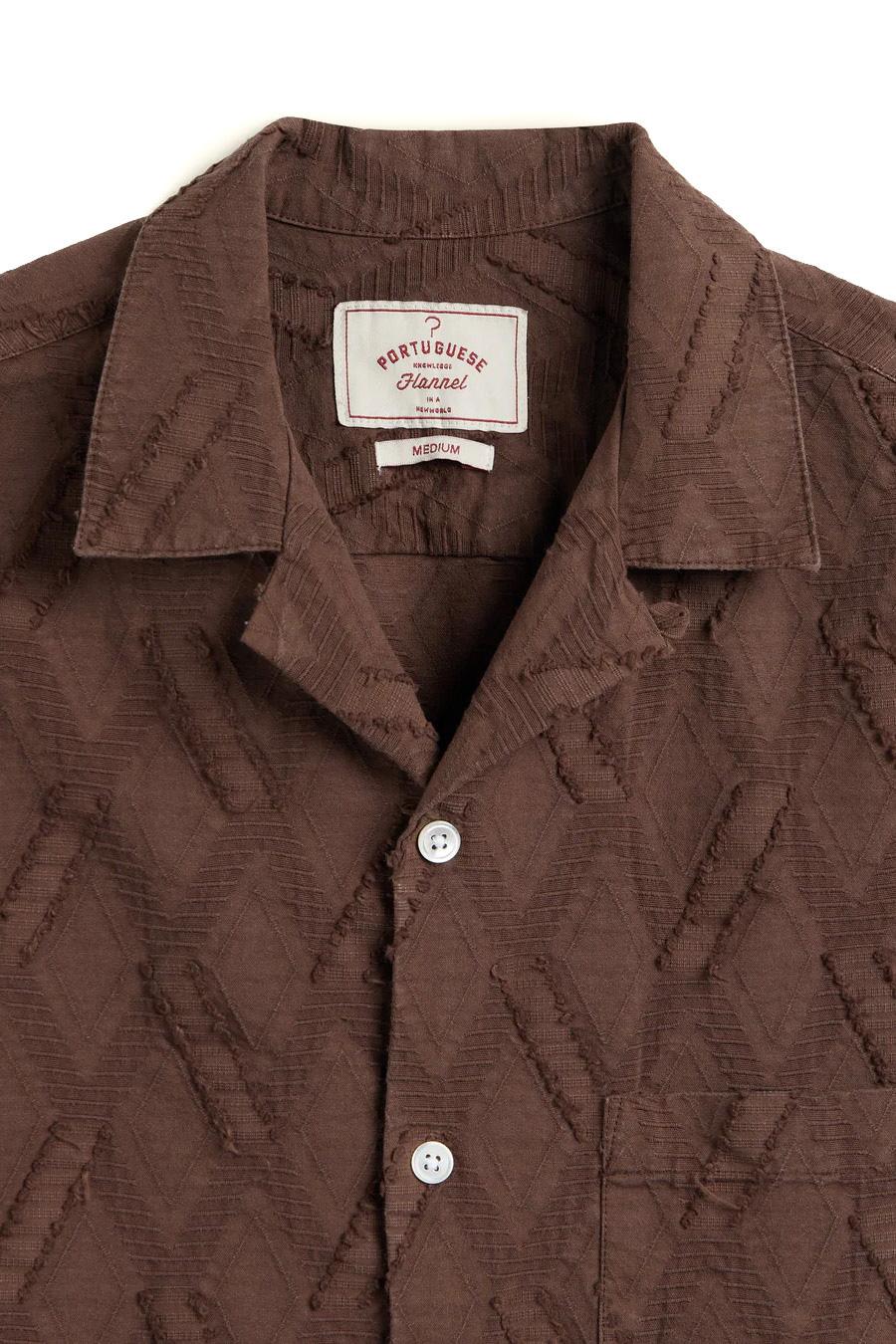 Portuguese Flannel Camicia Ike in cotone collo bowling 058 MLTC 