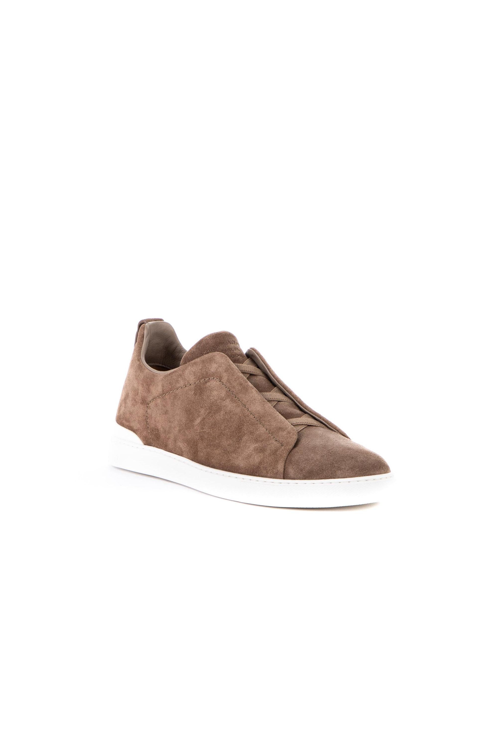 Zegna Sneakers triple stitch in camoscio supersoft LHSOY A4667X NEW COC 