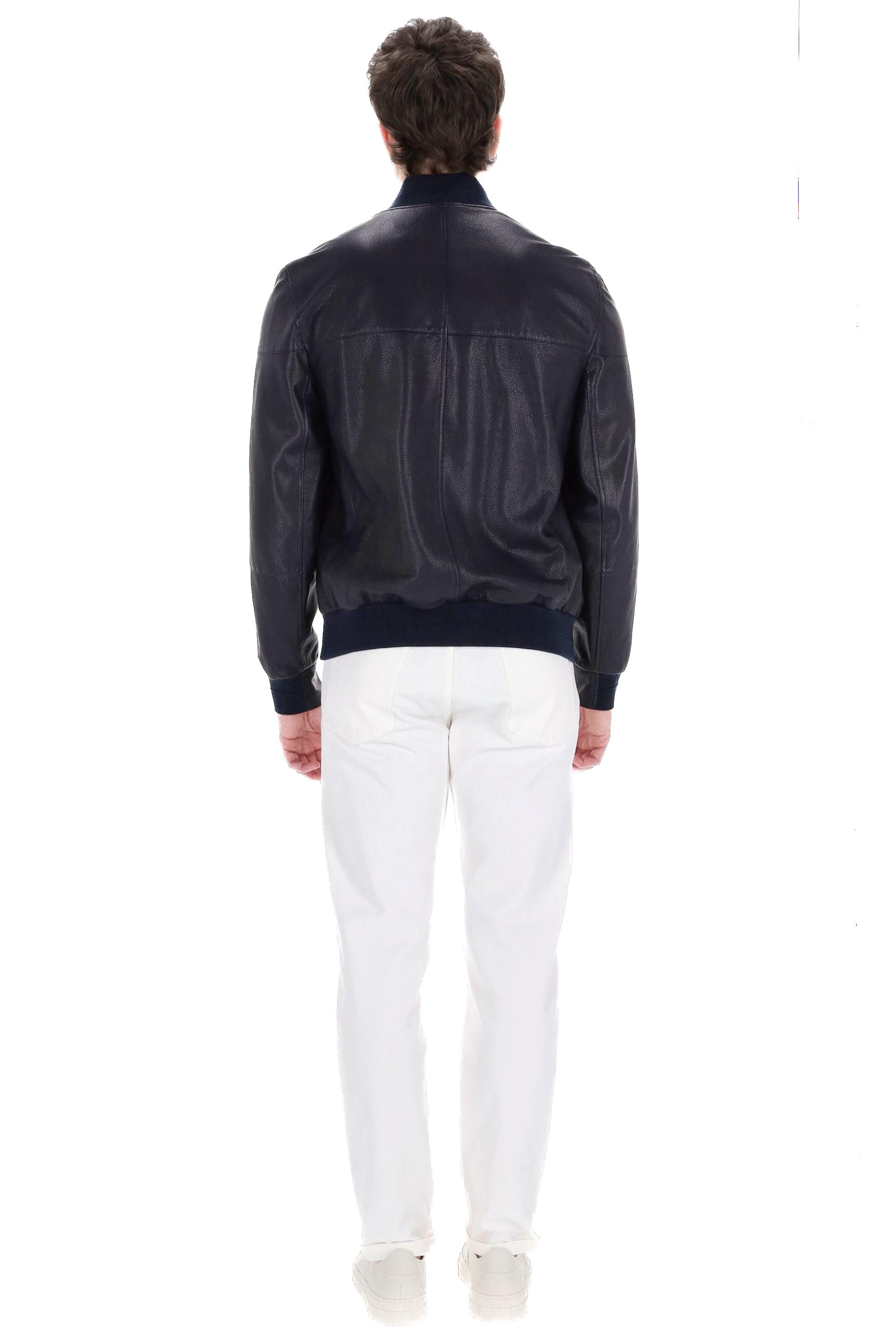 Giubbino bomber in pelle traforata MPMUF1928 C8410 Brunello Cucinelli 