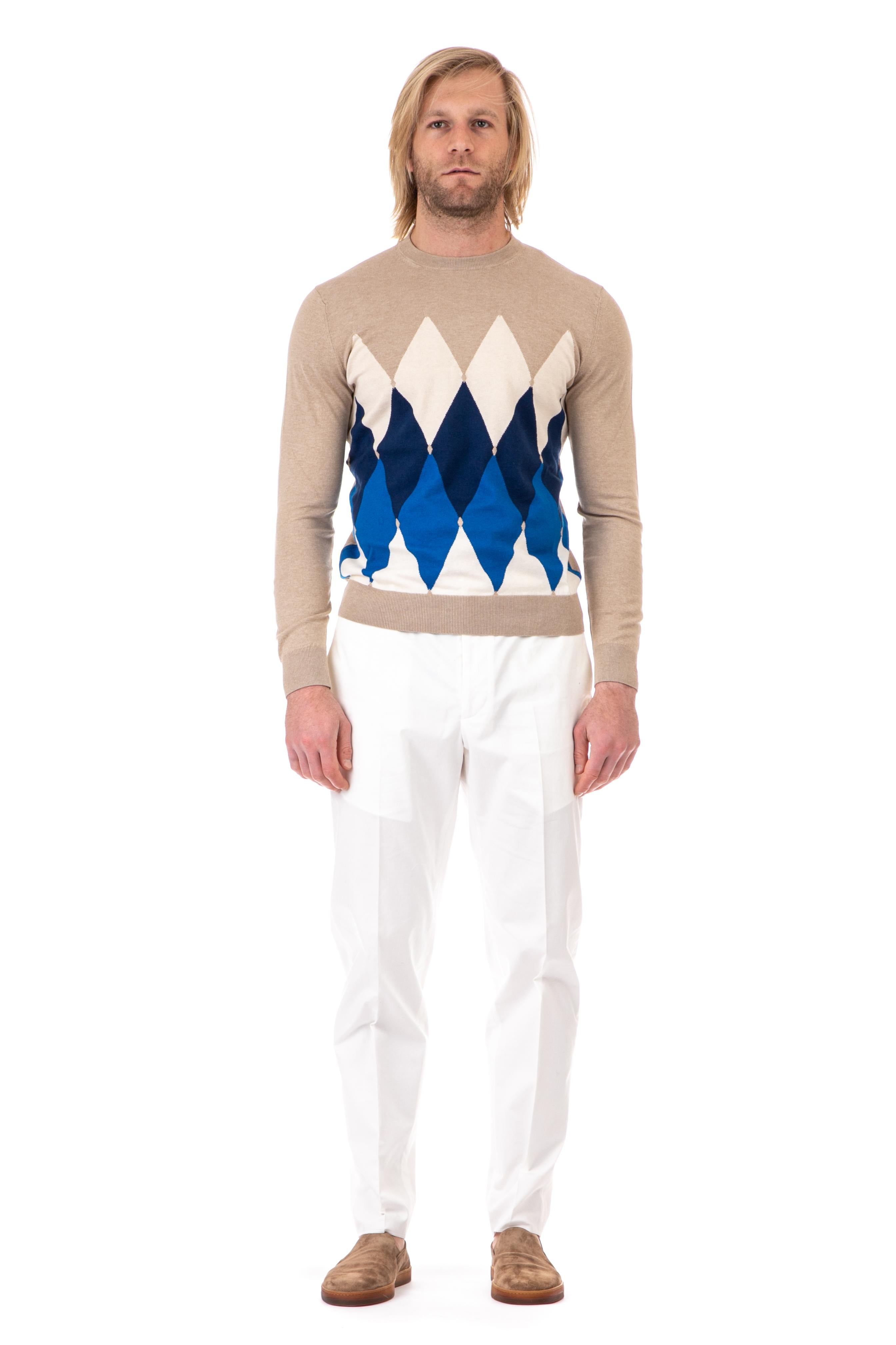 Ballantyne Maglia girocollo in cotone-cashmere diamond B2P000 14CA8 94340 