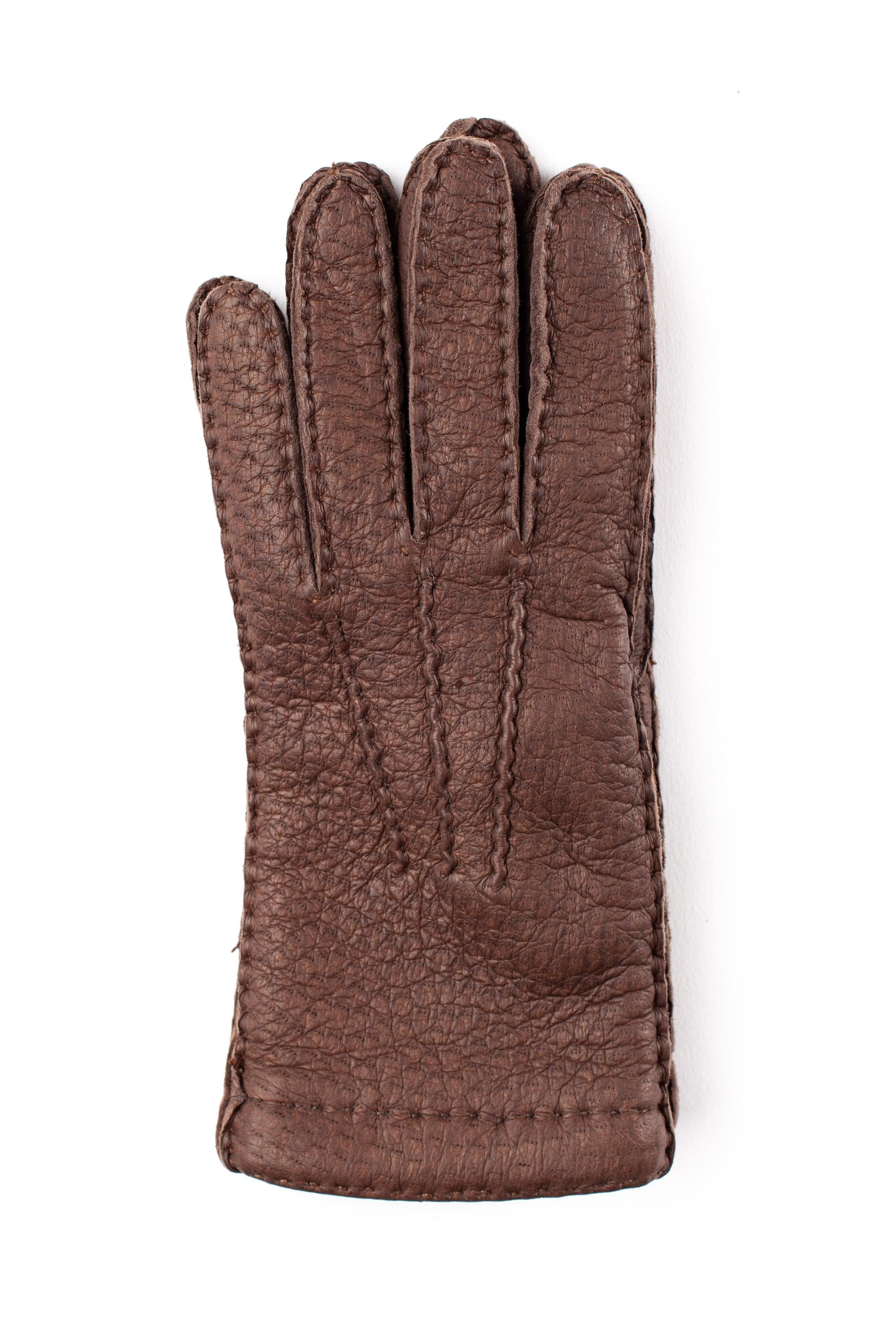 Guanto in pecari interno cashmere 42F MOR Restelli 