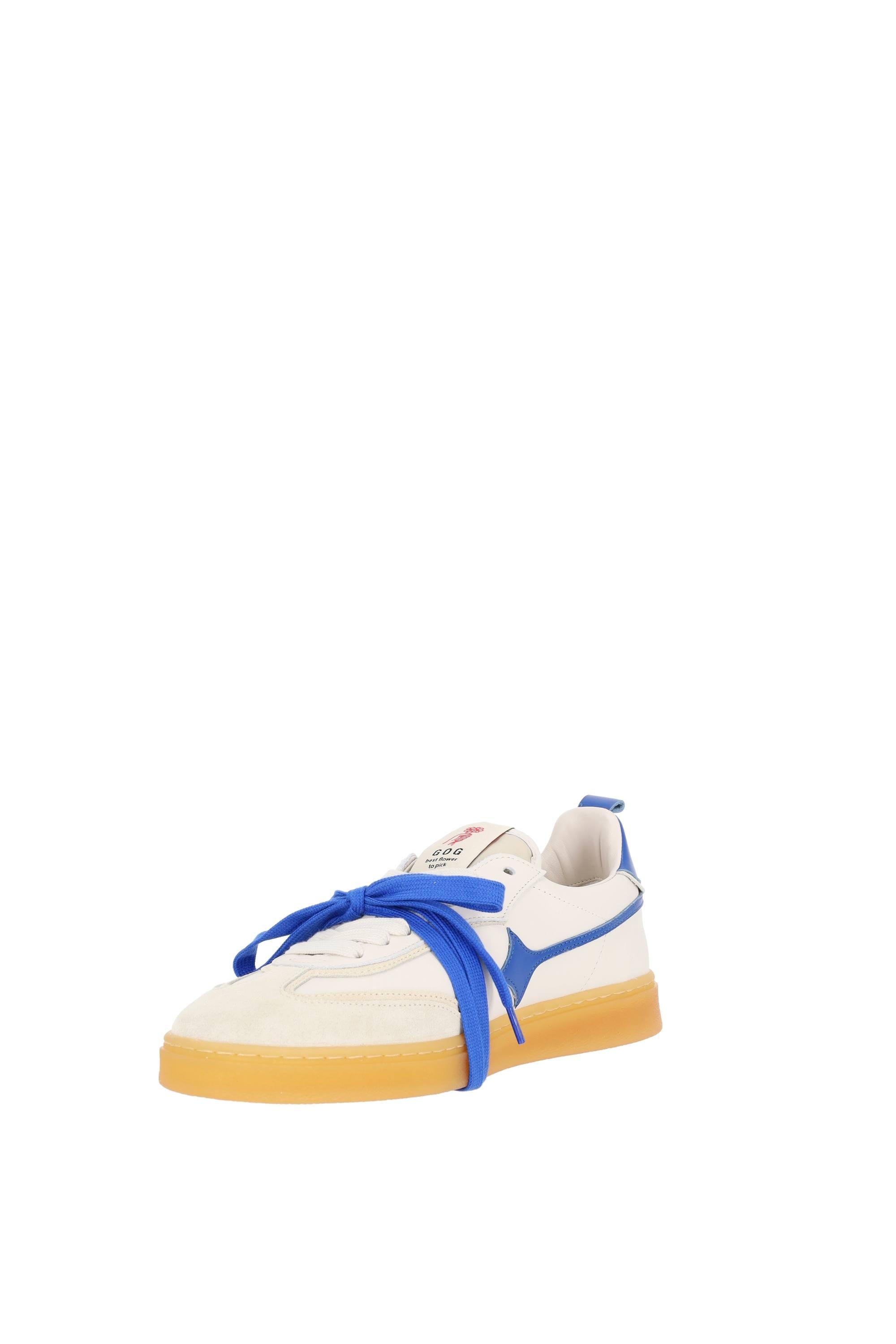 Garden of God Sneaker in pelle e camoscio con dettagli blu china mod. Earth EARTH/3 OFFWHITE/COBALTO 