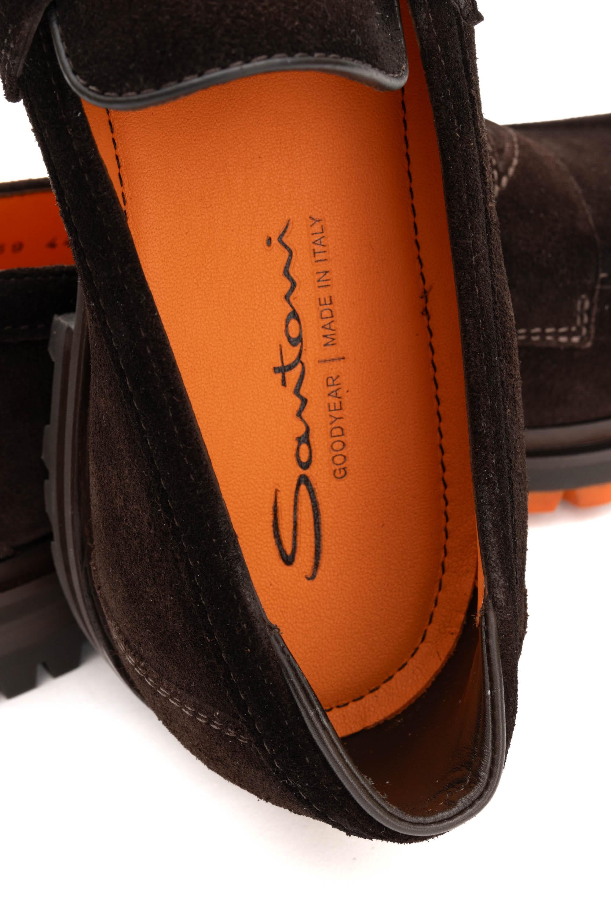 Santoni Mocassino in camoscio lavorazione Goodyear MCCO18859SM3GEGS T44 