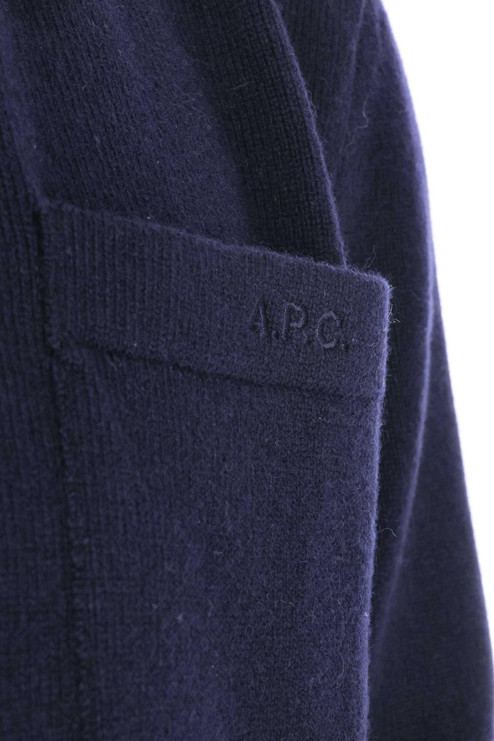 Cardigan in lana con taschino WOASB M03237 DARK NAVY A.P.C. 