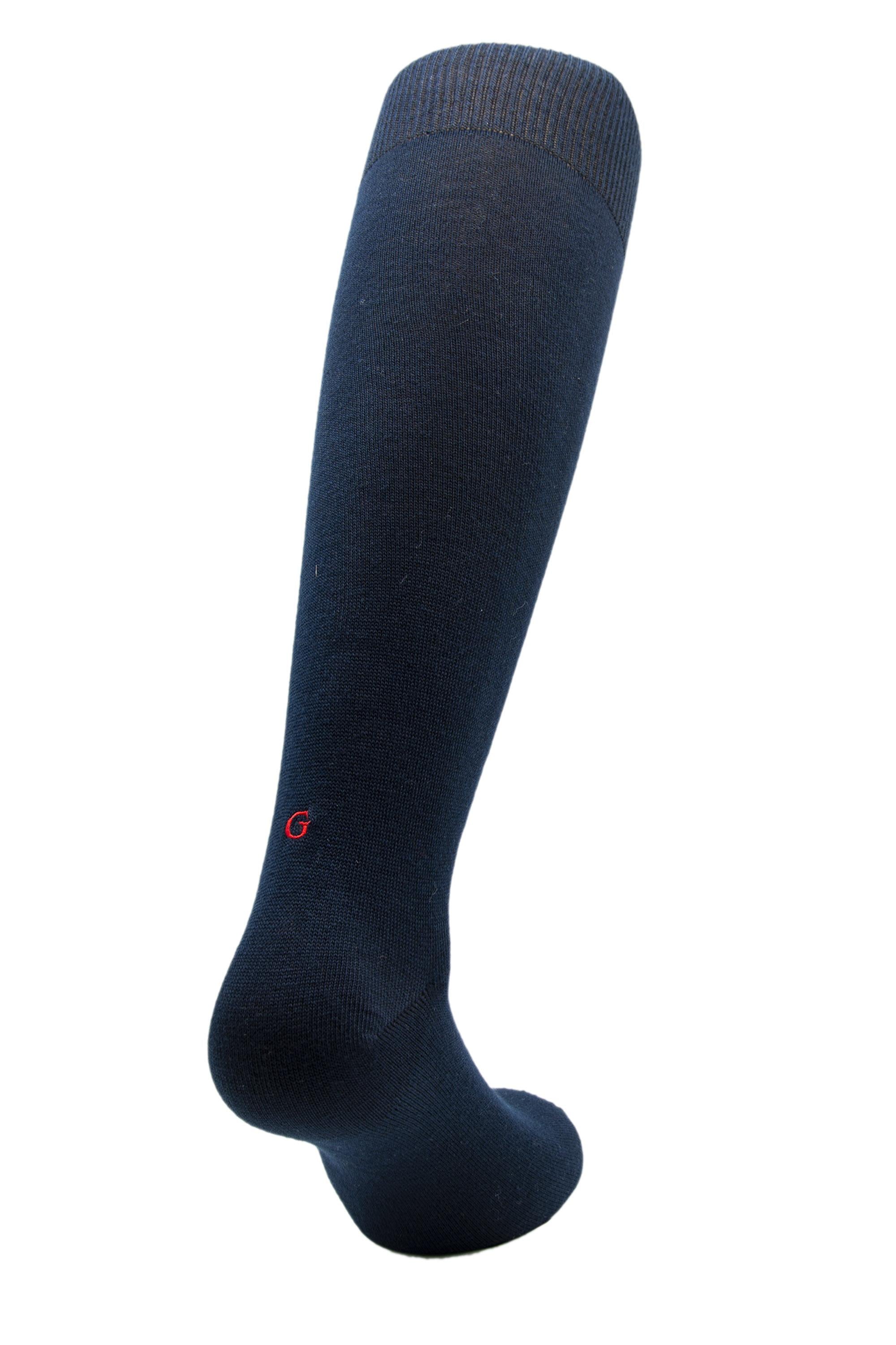Individual Socks Calze in caldo cotone con iniziali rosse ricamate 101 NAVY 